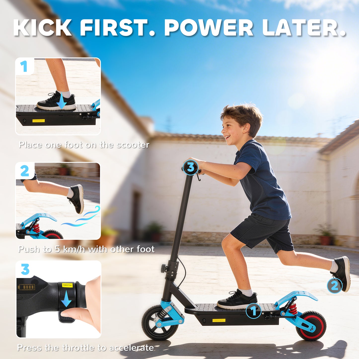 Foldable Kids Electric Scooter with LCD Display
