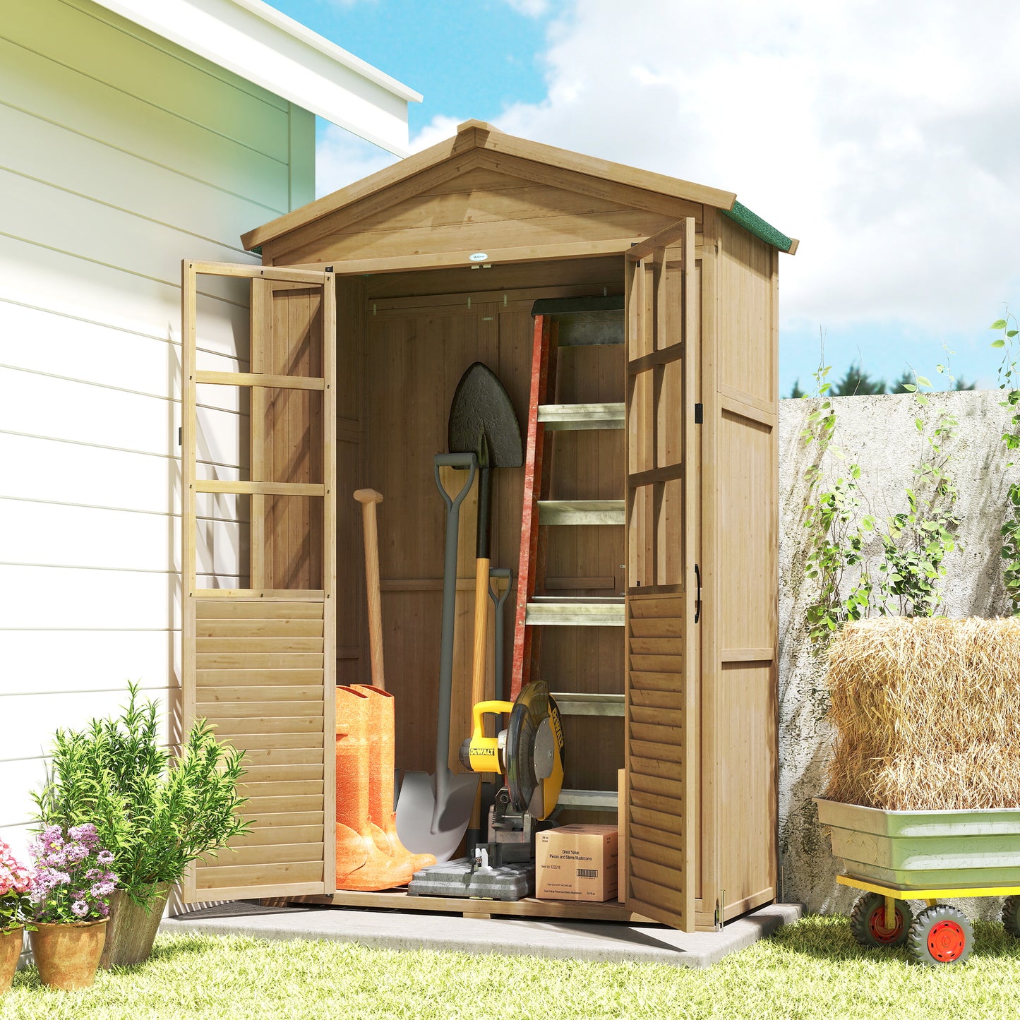 Outdoor Wooden Storage Cabinet