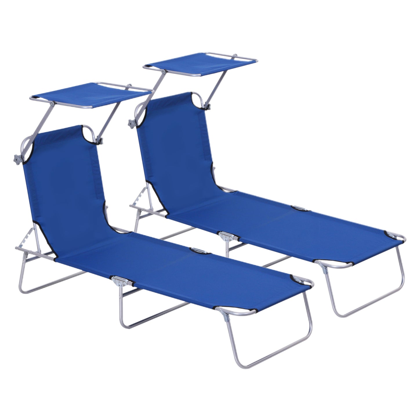 2 Pieces Outdoor Foldable Sun Lounger