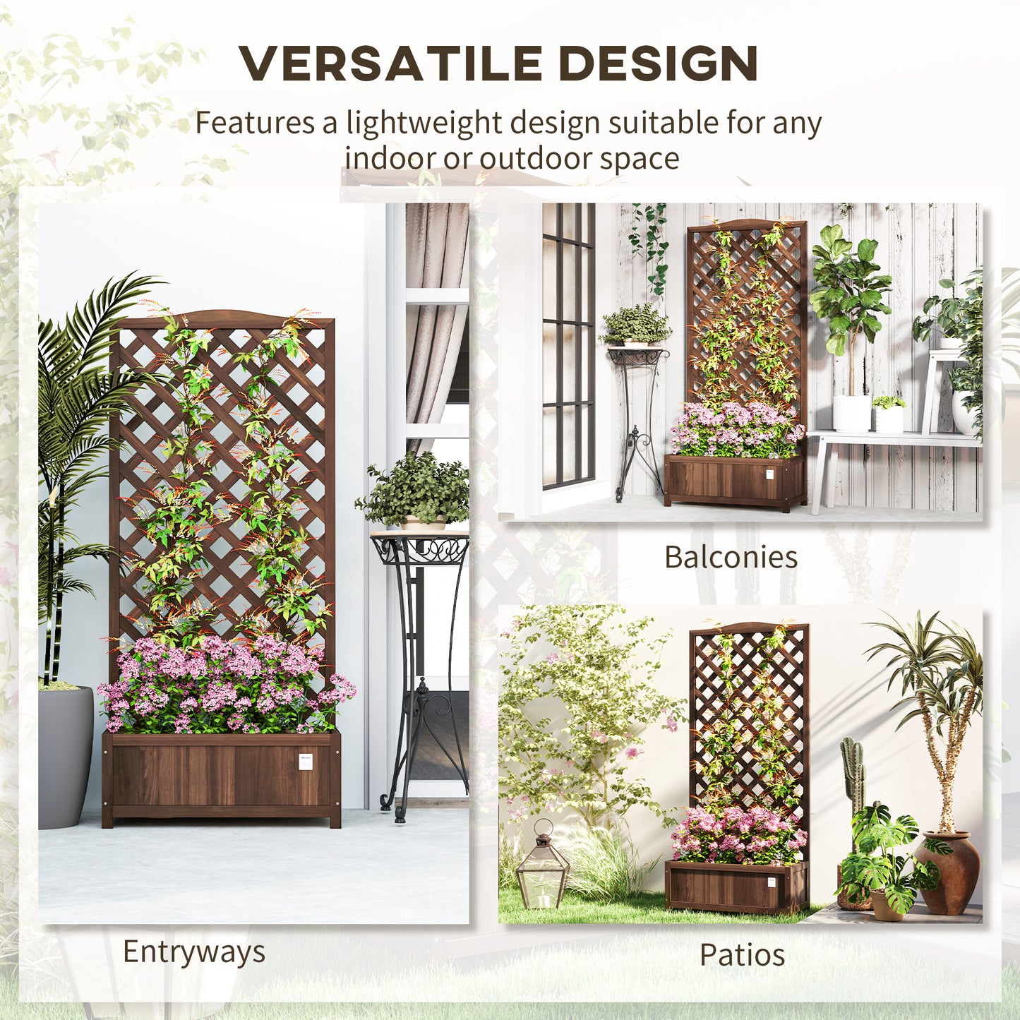 Wooden Planter with Trellis (1)