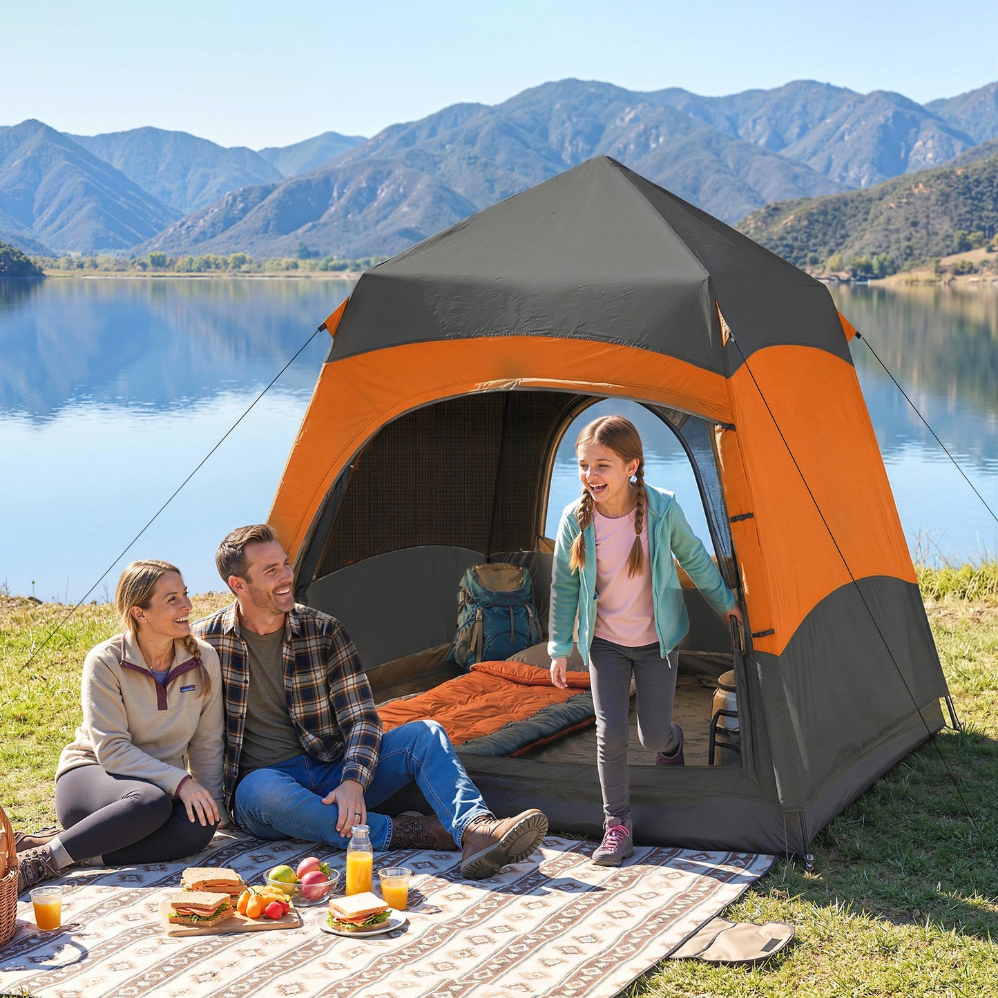 Double Layer Instant Pop Up Tent with Rainfly