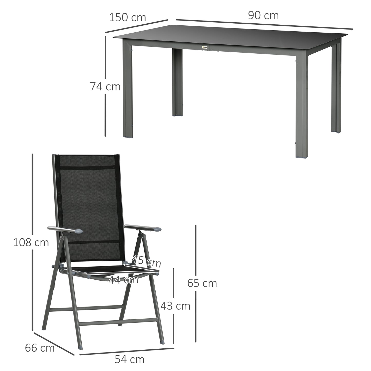 7 Piece Garden Dining Set, Outdoor Table and 6  Folding