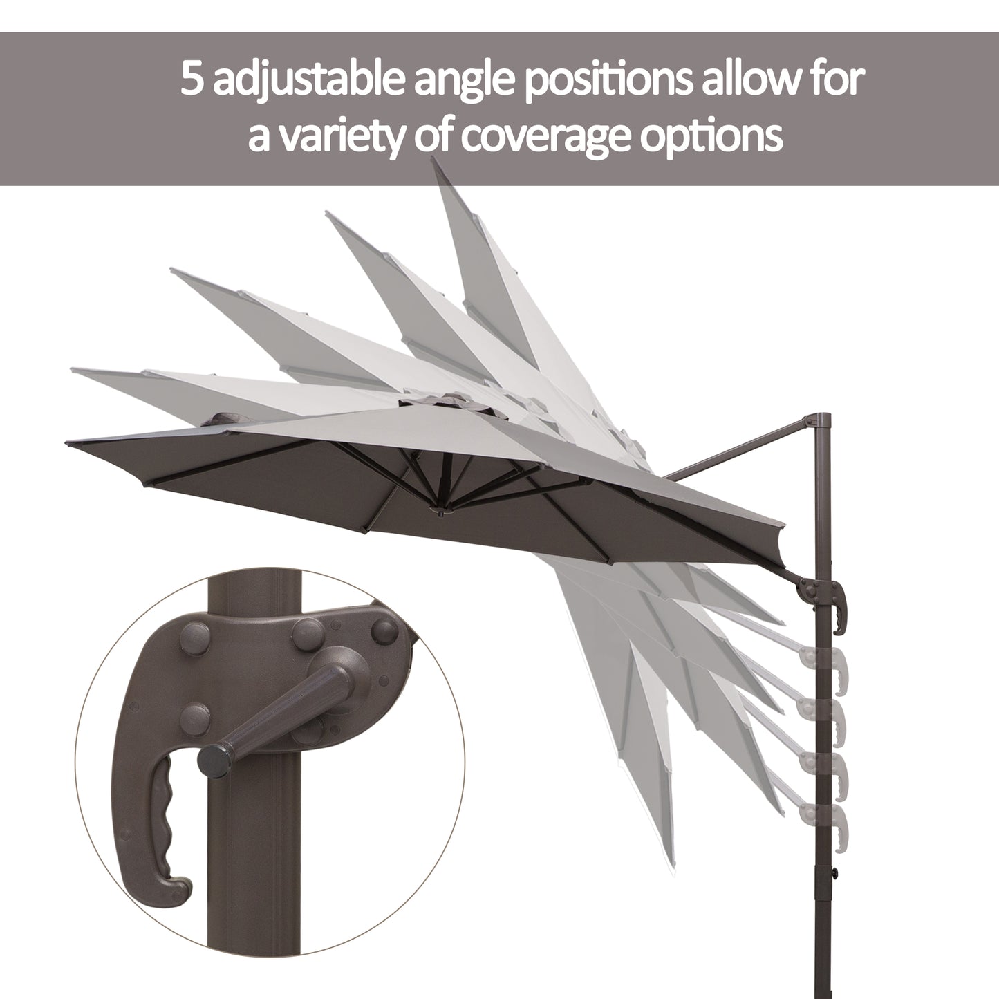 3m Cantilever Aluminium Frame Outdoor Garden Parasol