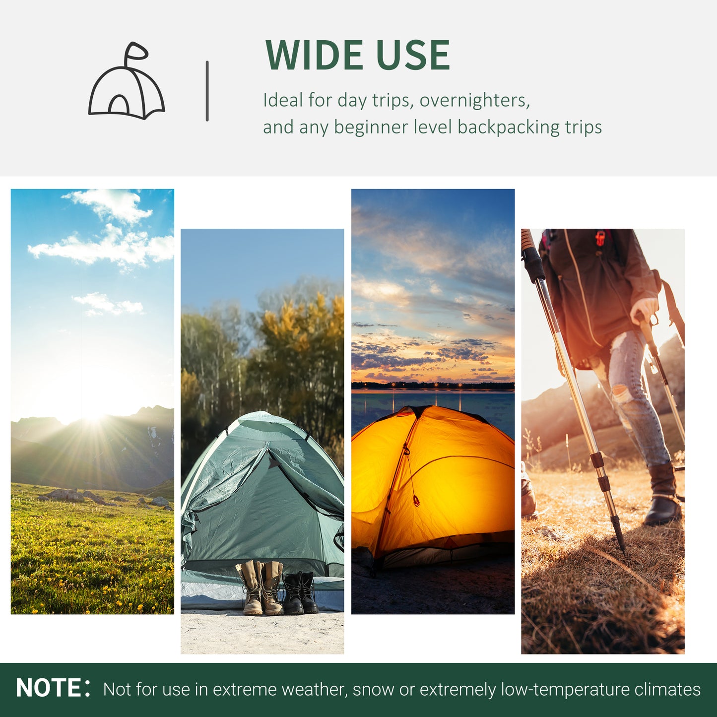 Dome Tent for 2 Person Camping Tent with Large Windows