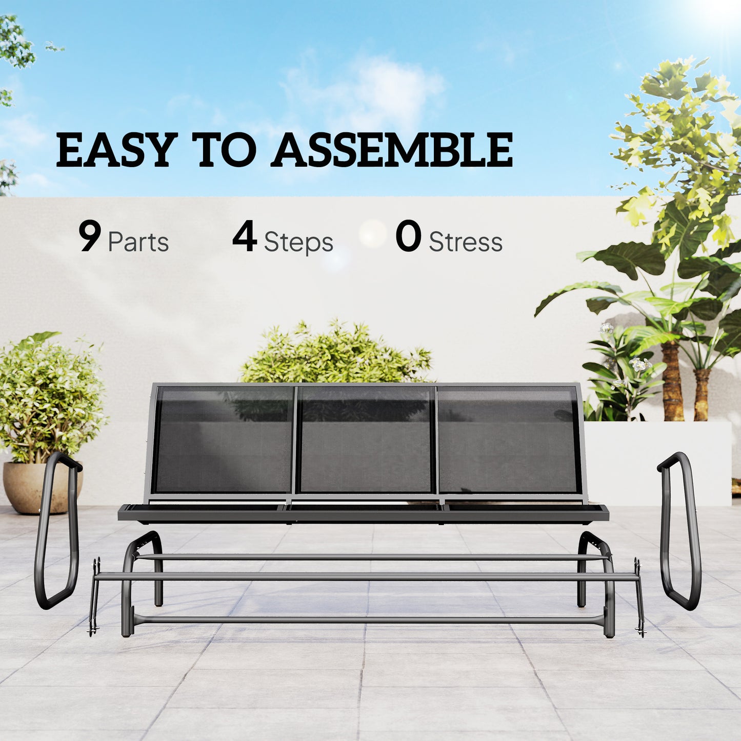 3-Seat Glider Rocking Chair