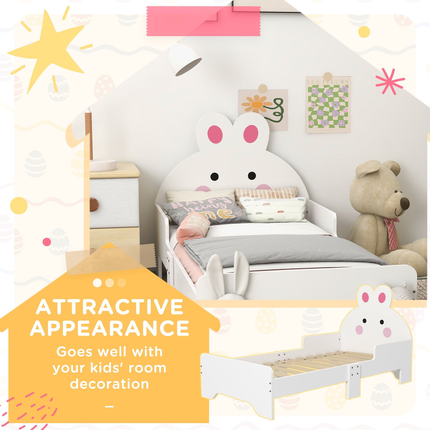 Rabbit-Designed Toddler Bed, Kids Bedroom Furniture