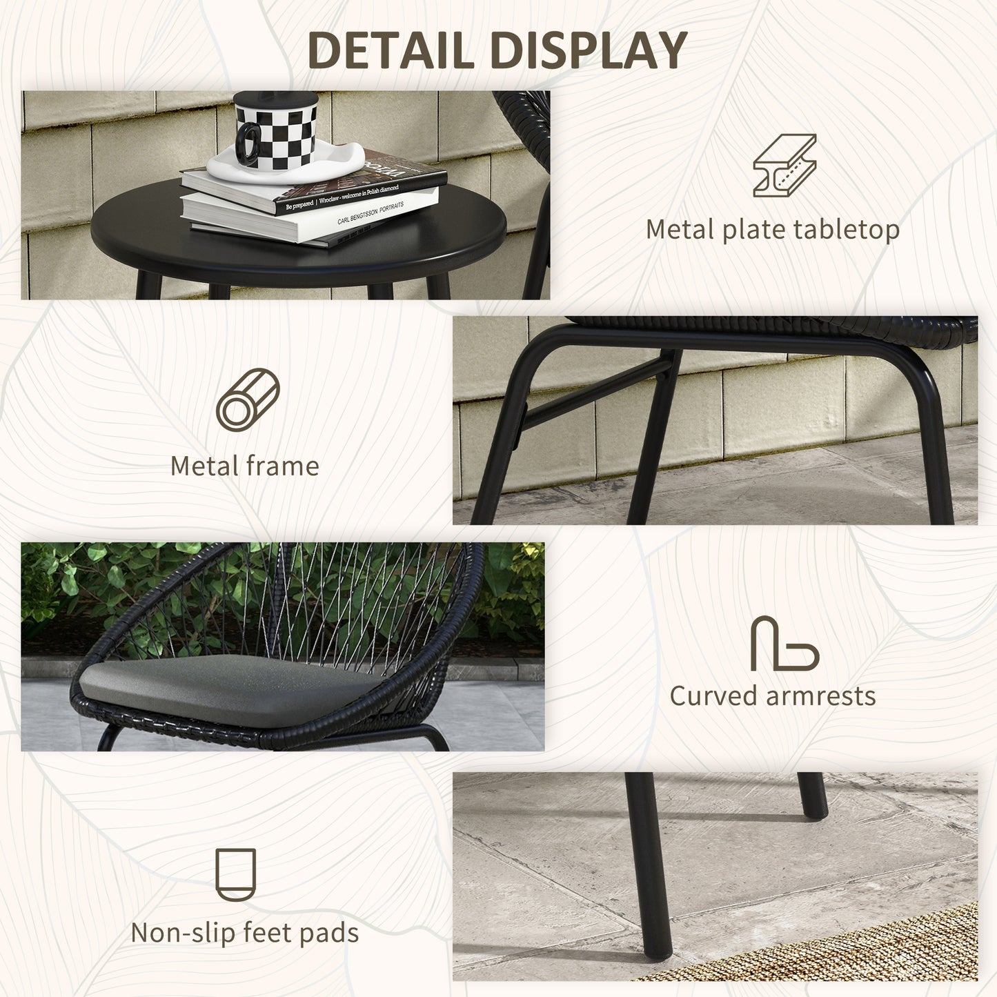 Three-Piece Rattan Bistro Set