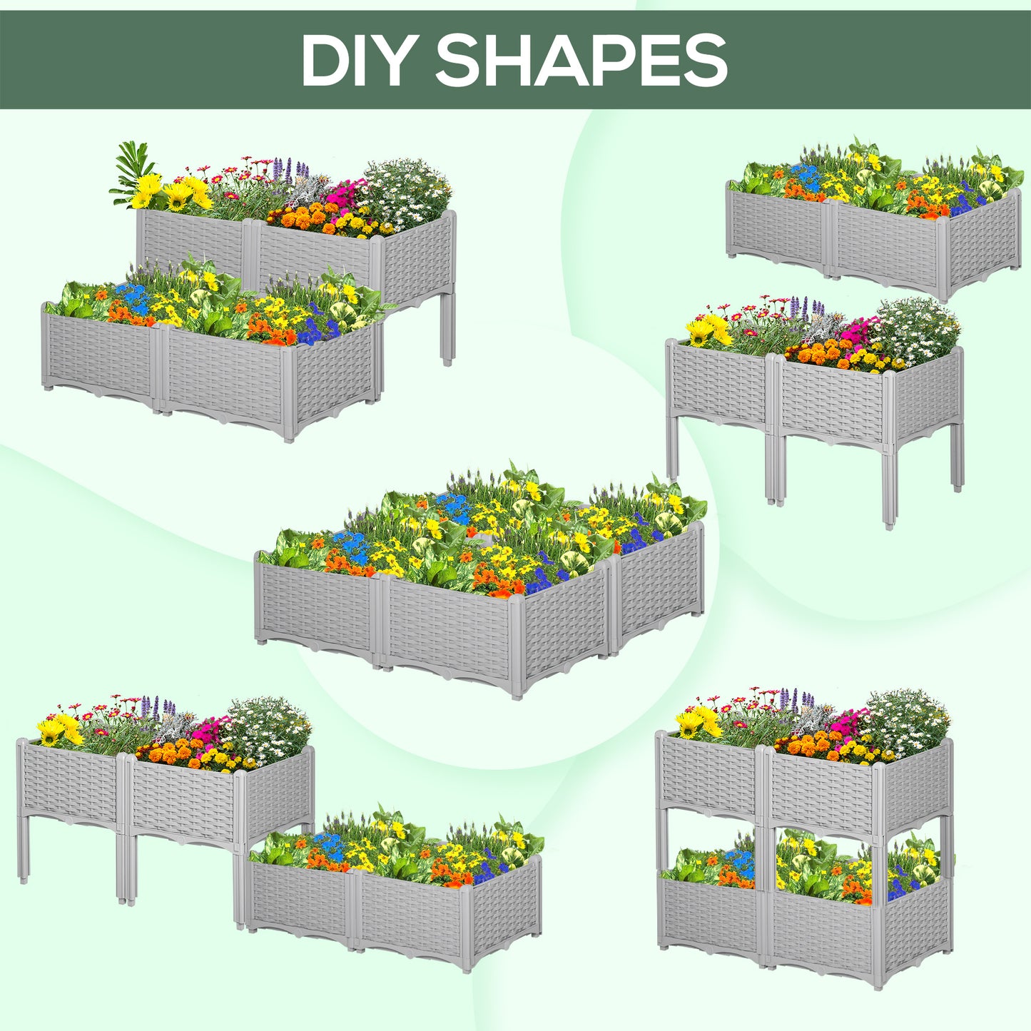 26L Garden Raised Bed Elevated Patio Flower Plant Planter Box PP