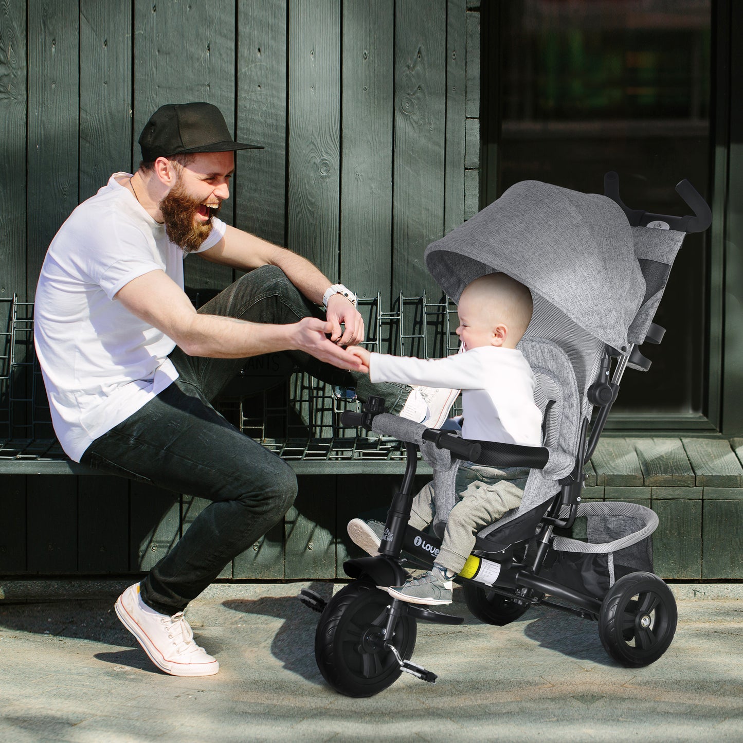 6 in 1 Kids Trike with Parent Handle, Canopy, 5-point Seat Belt (4)
