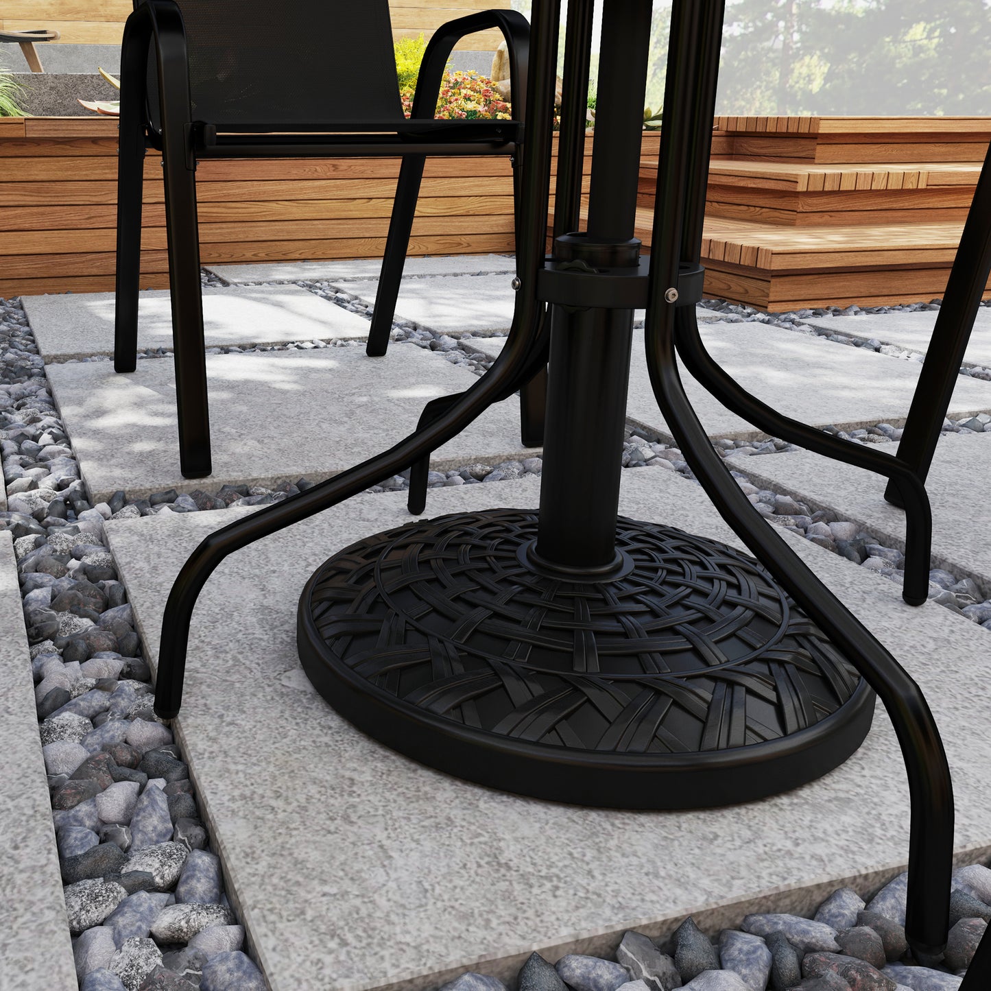 12kg Garden Parasol Base, Round Resin Garden Umbrella Base