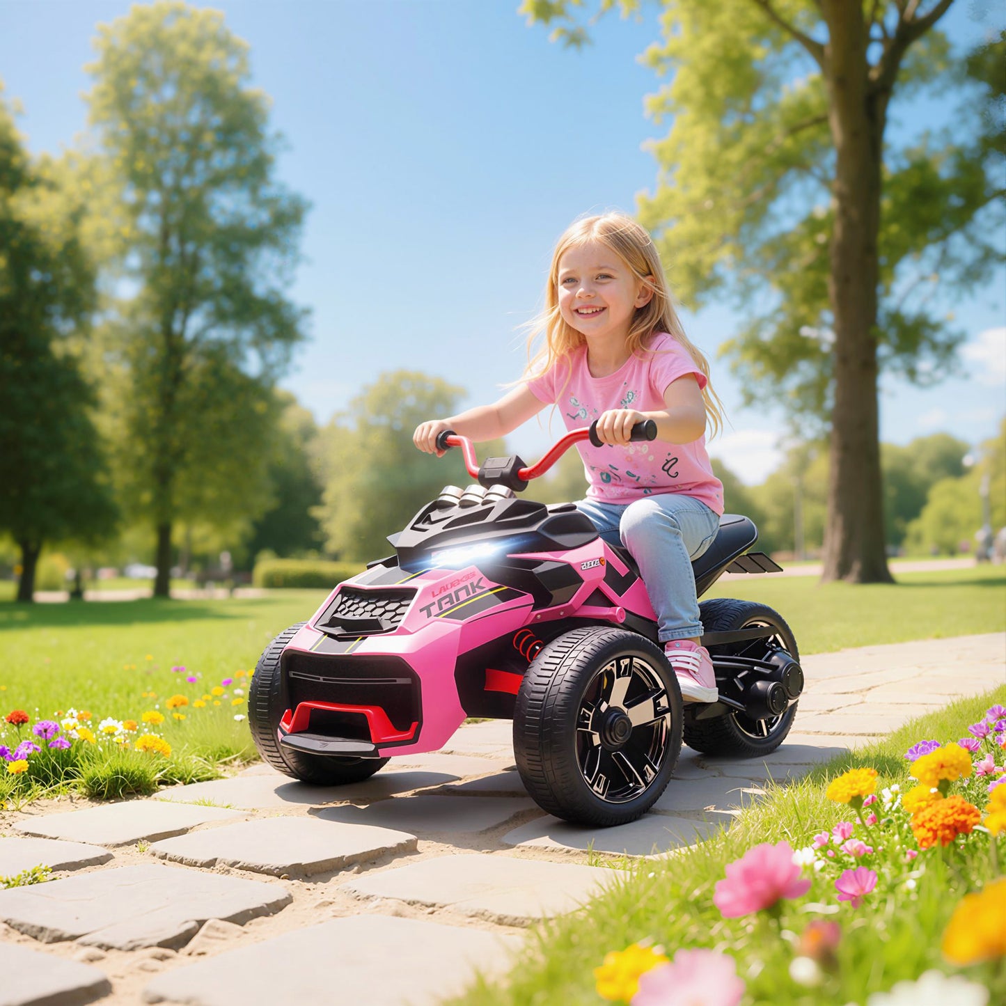 12V Kids Electric Ride On Car with 3 Wheeler, MP3 Player, Horn