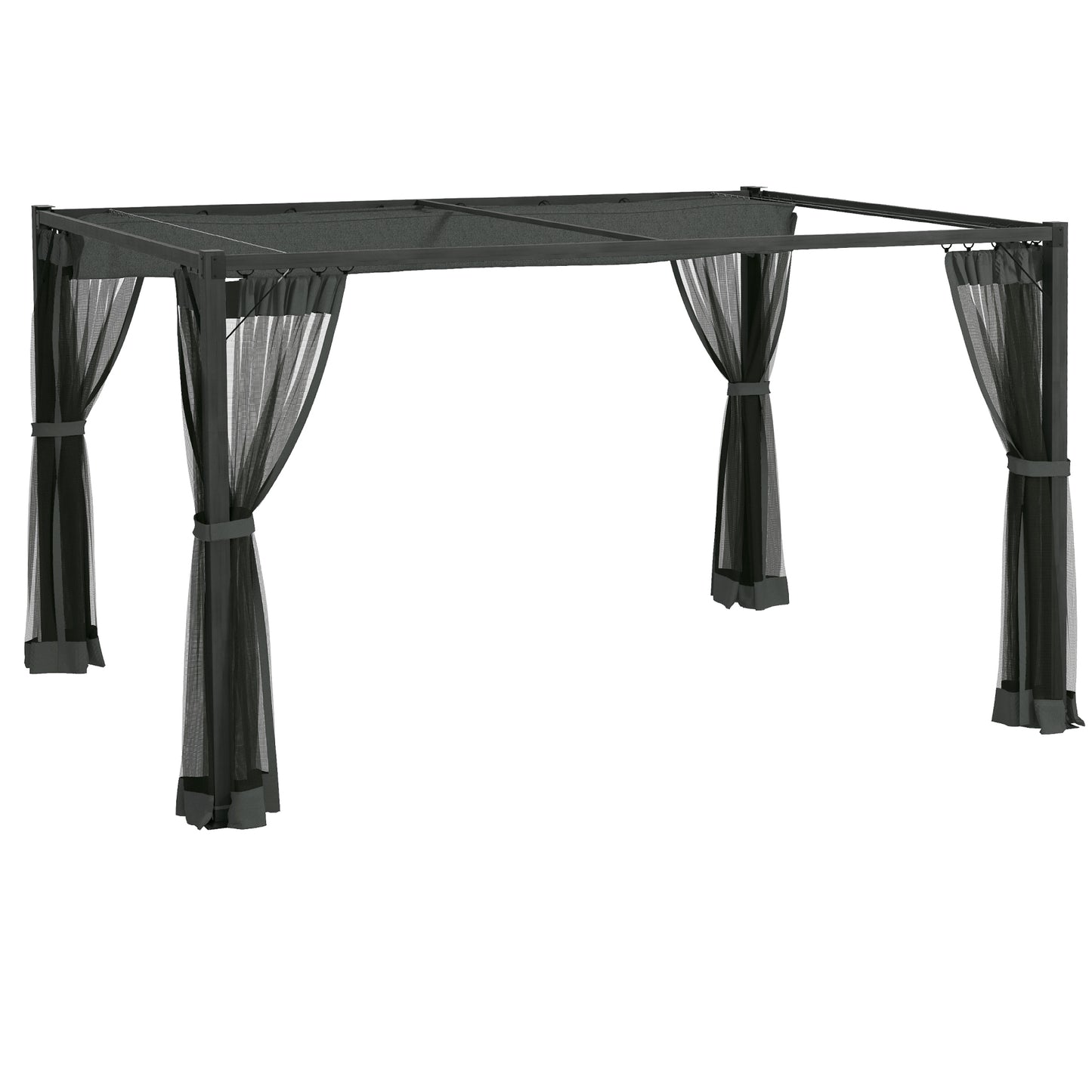 3 x 4m Aluminium Frame Pergola, with Retractable Roof