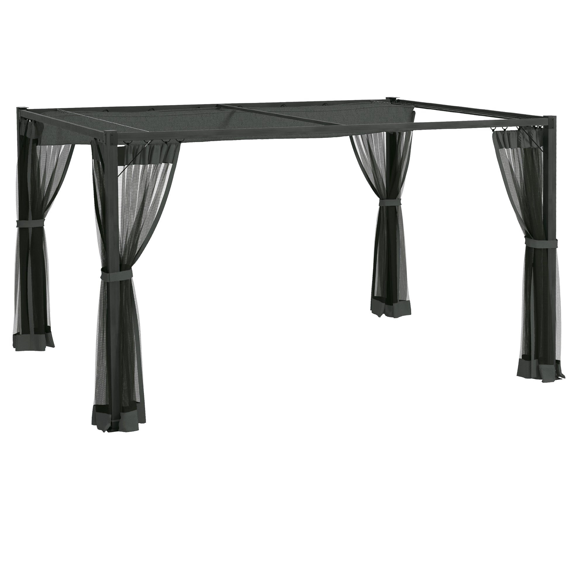 3 x 4m Aluminium Frame Pergola, with Retractable Roof