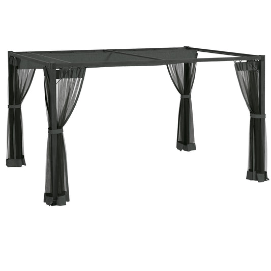 3 x 4m Aluminium Frame Pergola, with Retractable Roof