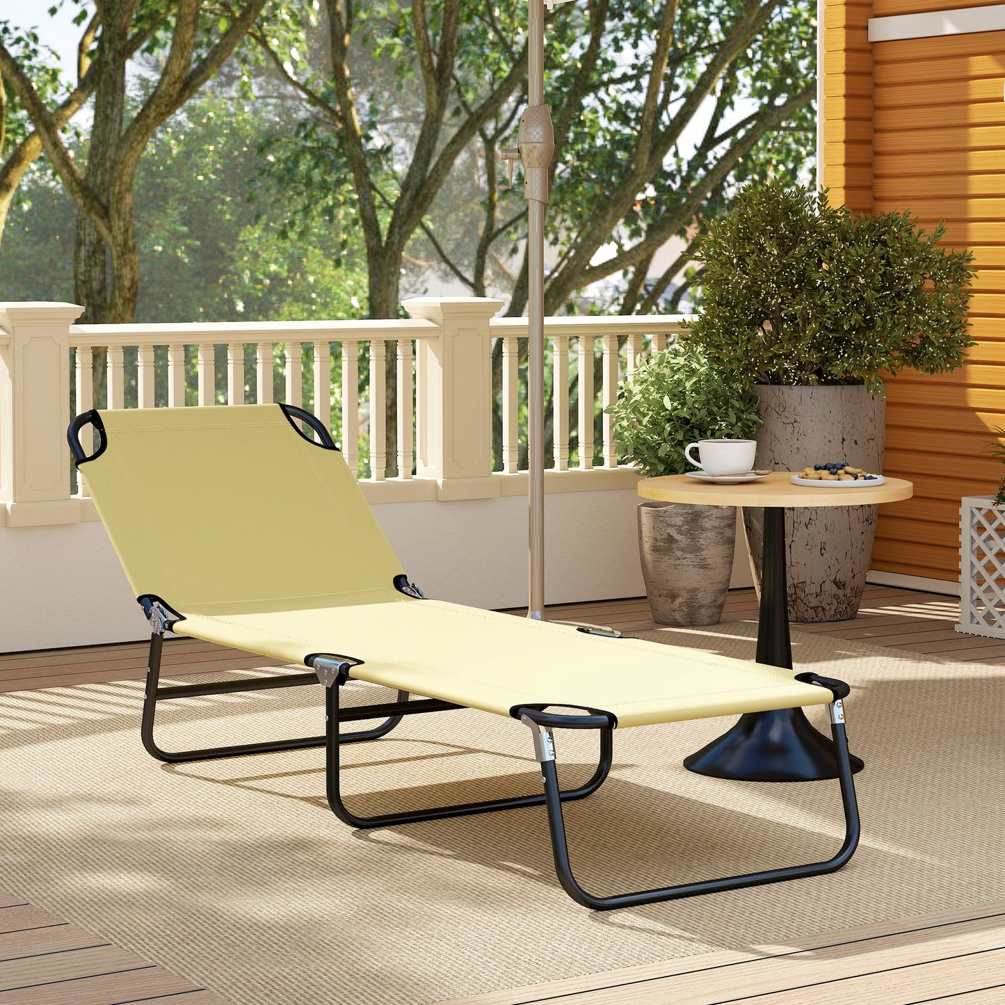 Foldable Sun Lounger with 5-Position Adjustable Backrest (1)