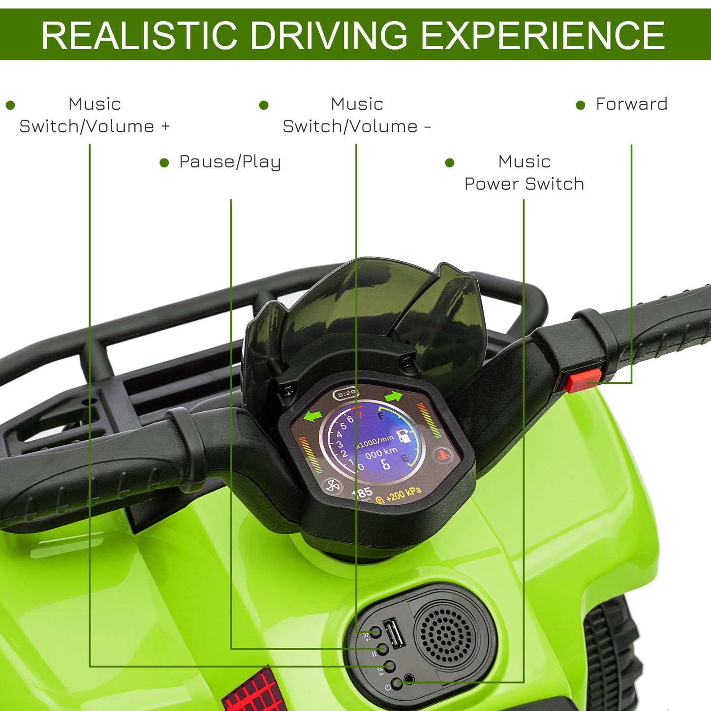 6V Kids Electric Ride on Car Toddlers Quad Bike All Terrain Vehicle
