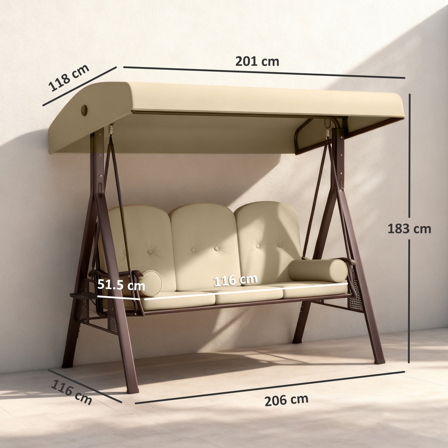 Three-Seater Garden Swing Chair