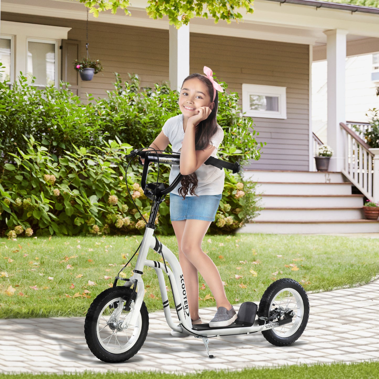 Dual Brakes 12" Metal frame Kick Scooter adjustable