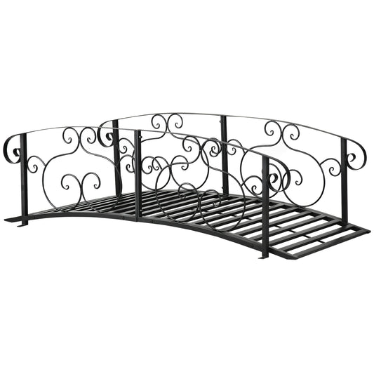 184cm Metal Arch Garden Garden Bridge, Safety Siderails