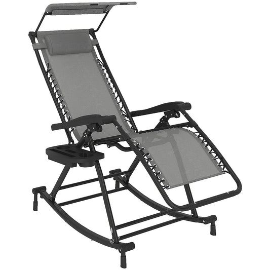 Garden Rocking Chair Folding Recliner Outdoor Adjustable Sun
