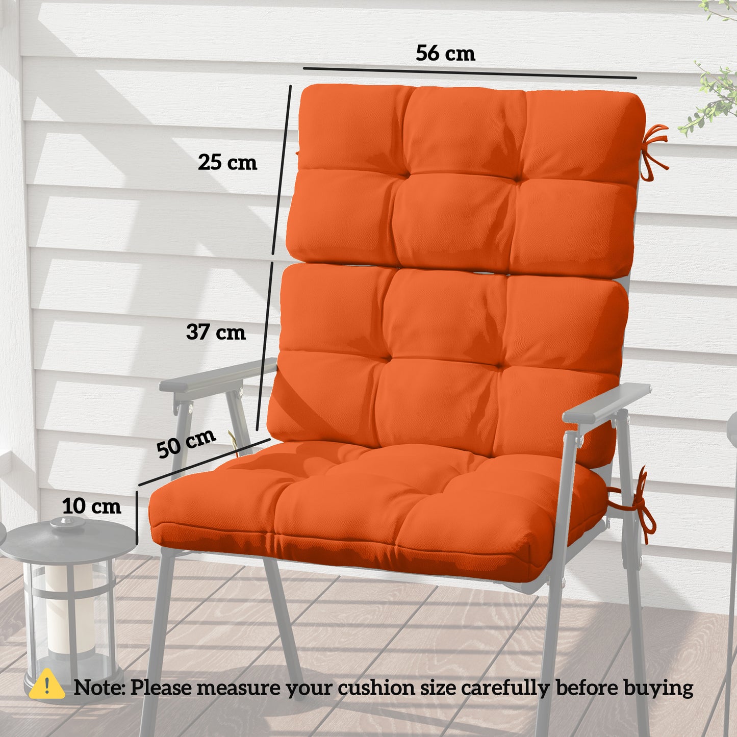 Set of Two Padded Outdoor Seat Cushions