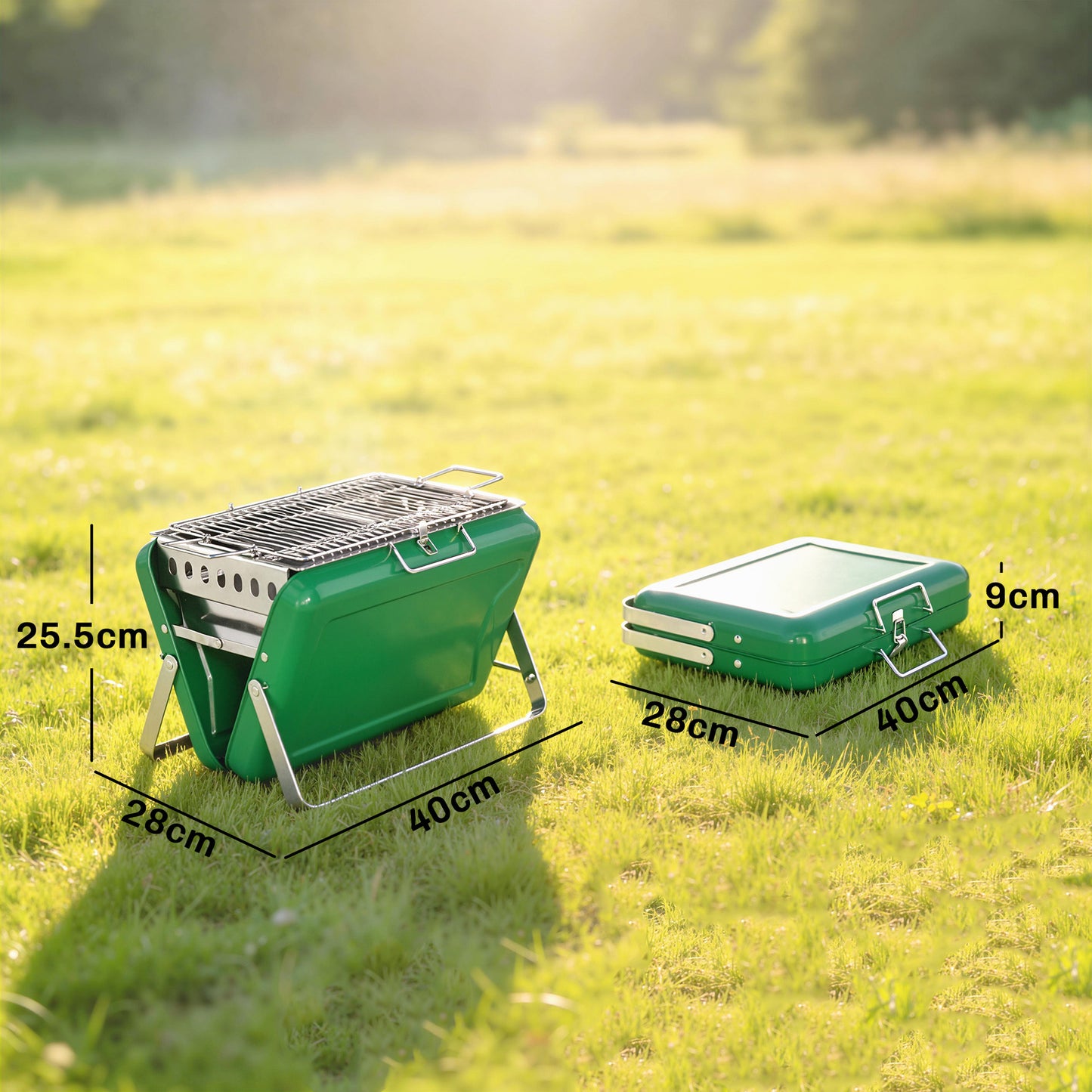 Charcoal BBQ Grill Portable Stainless Steel Barbecue
