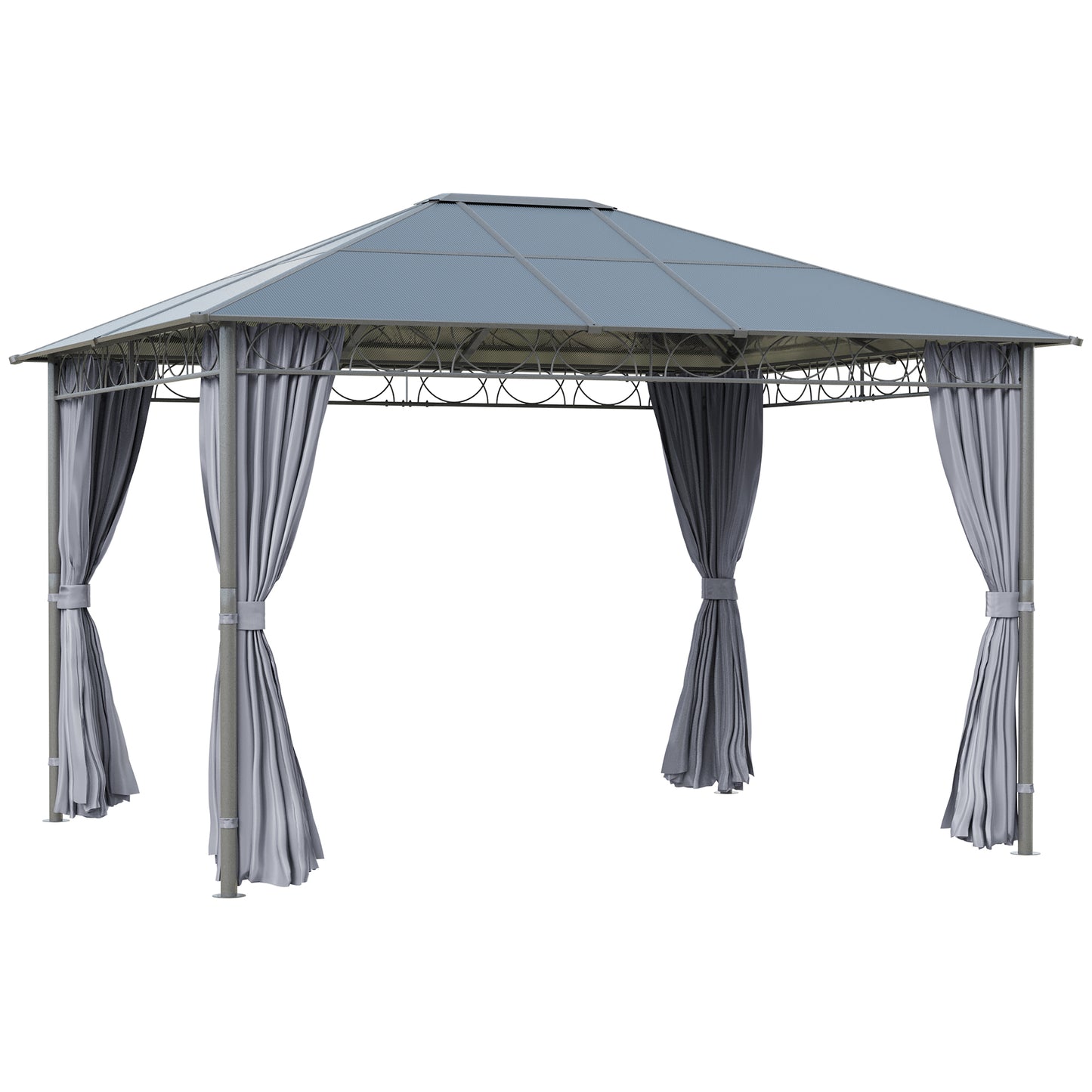 3 x 3.6m Hardtop Gazebo Canopy with Polycarbonate Roof
