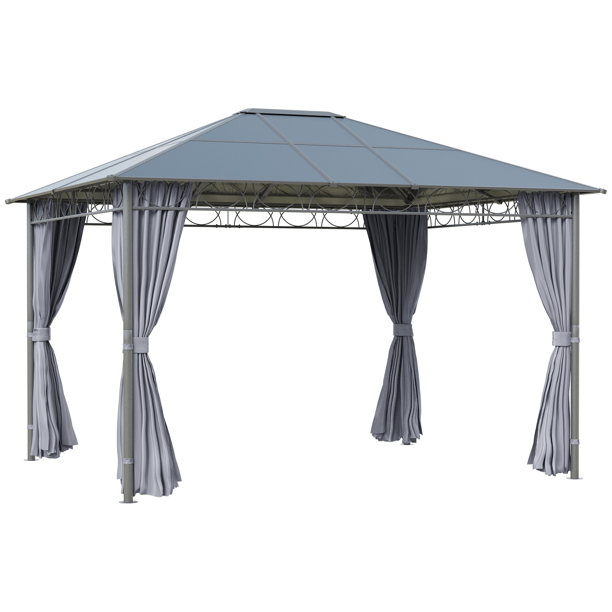 3 x 3.6m Hardtop Gazebo Canopy with Polycarbonate Roof