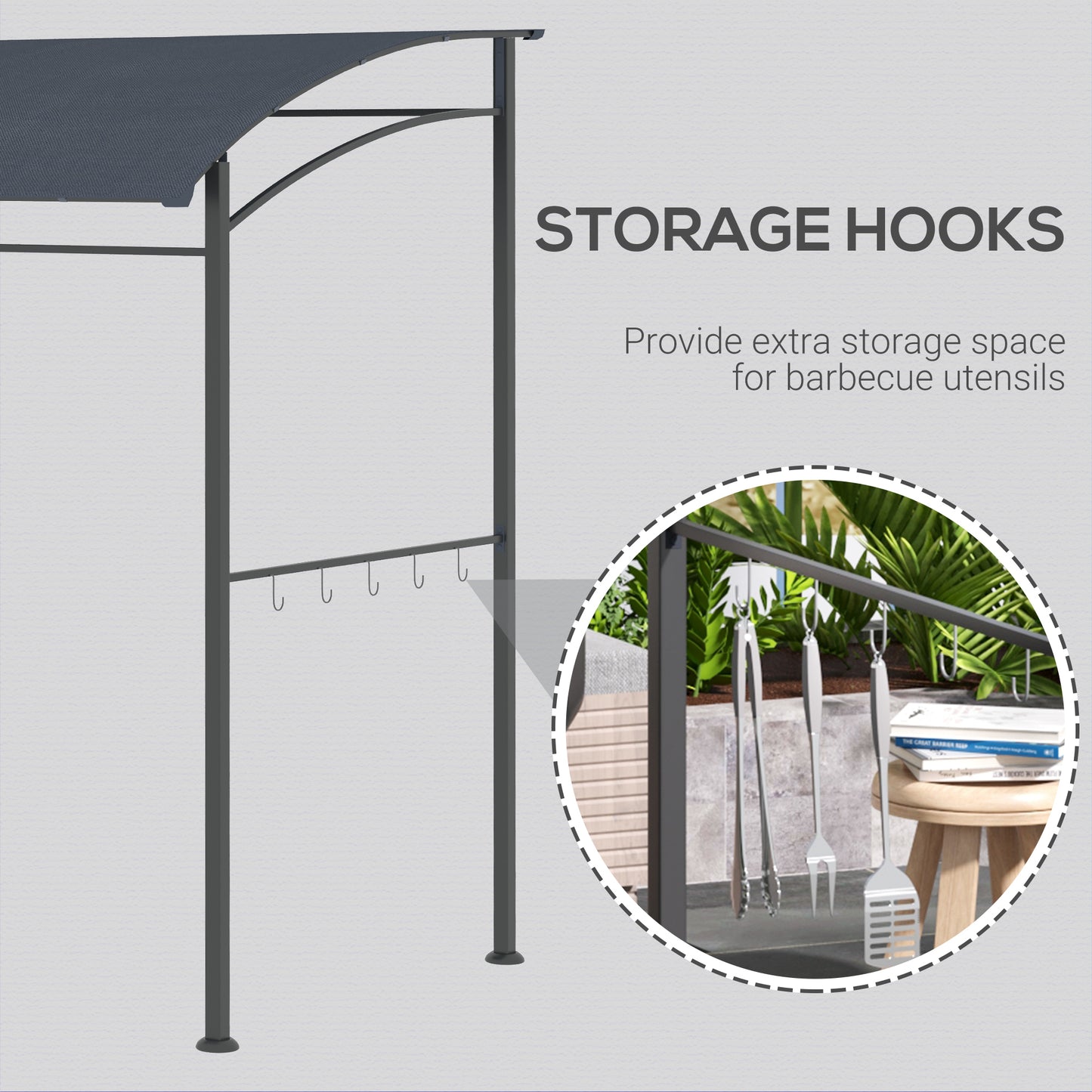 2.2 x 1.5 m BBQ Grill Gazebo Tent, Garden Grill with Metal Frame