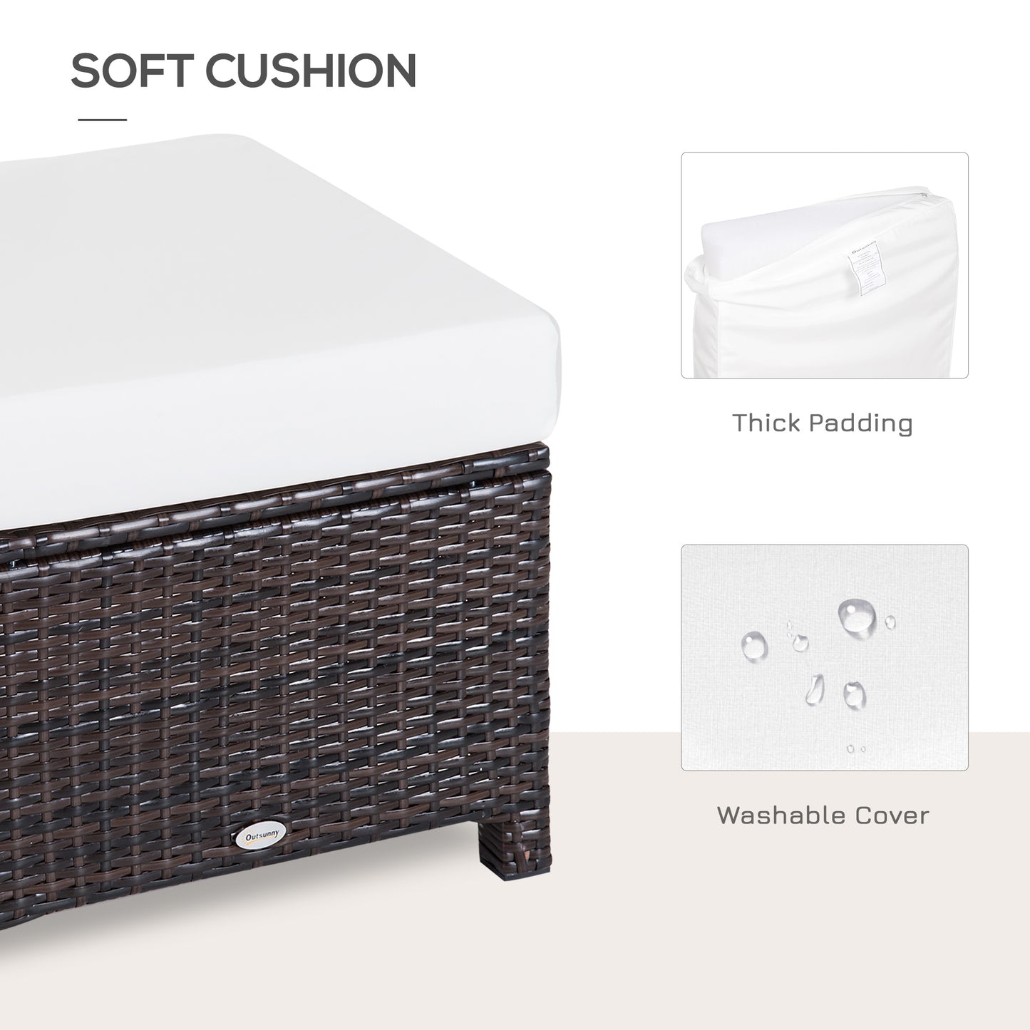 Rattan Footstool Wicker Ottoman
