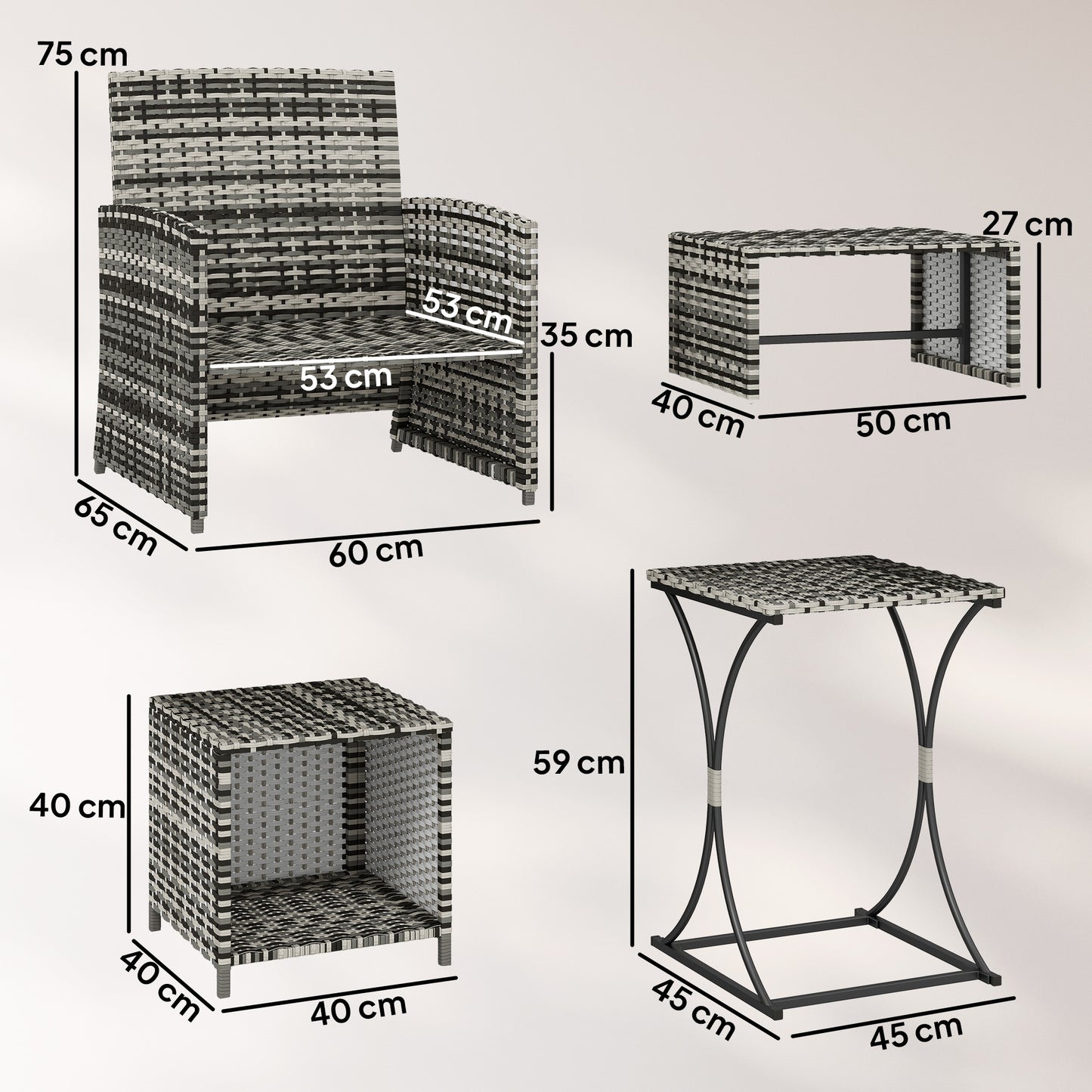6 Piece Rattan Garden Furniture