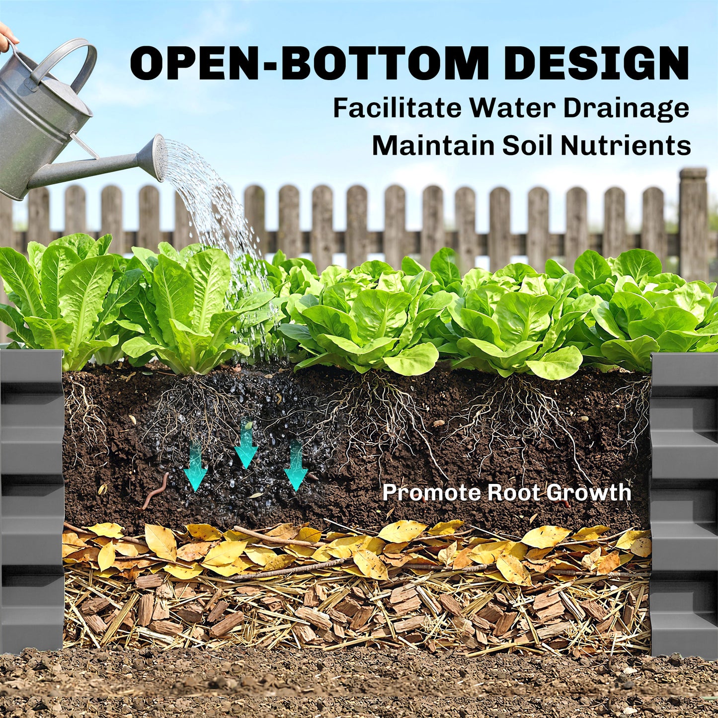 432L Square Raised Garden Bed Box Steel Frame for Vegetables