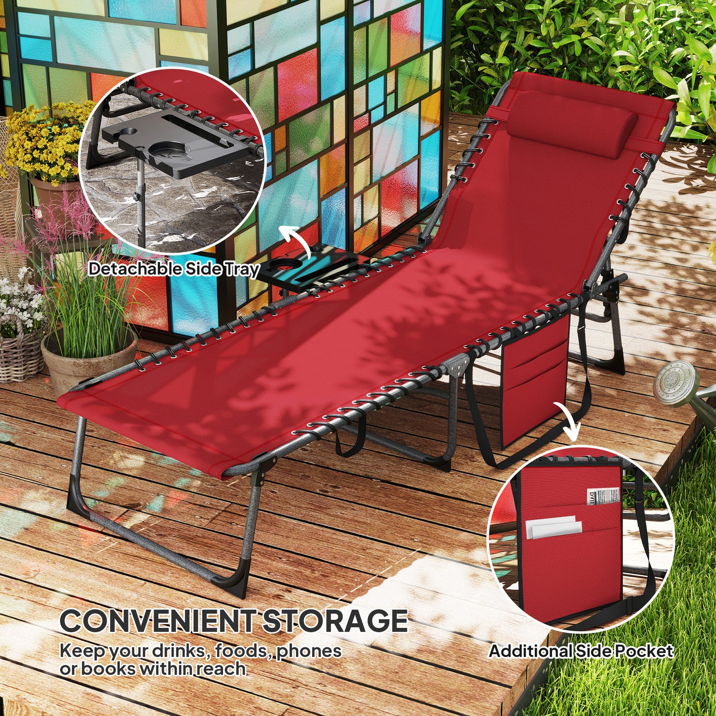 Five-Position Reclining Sun Lounger (1)