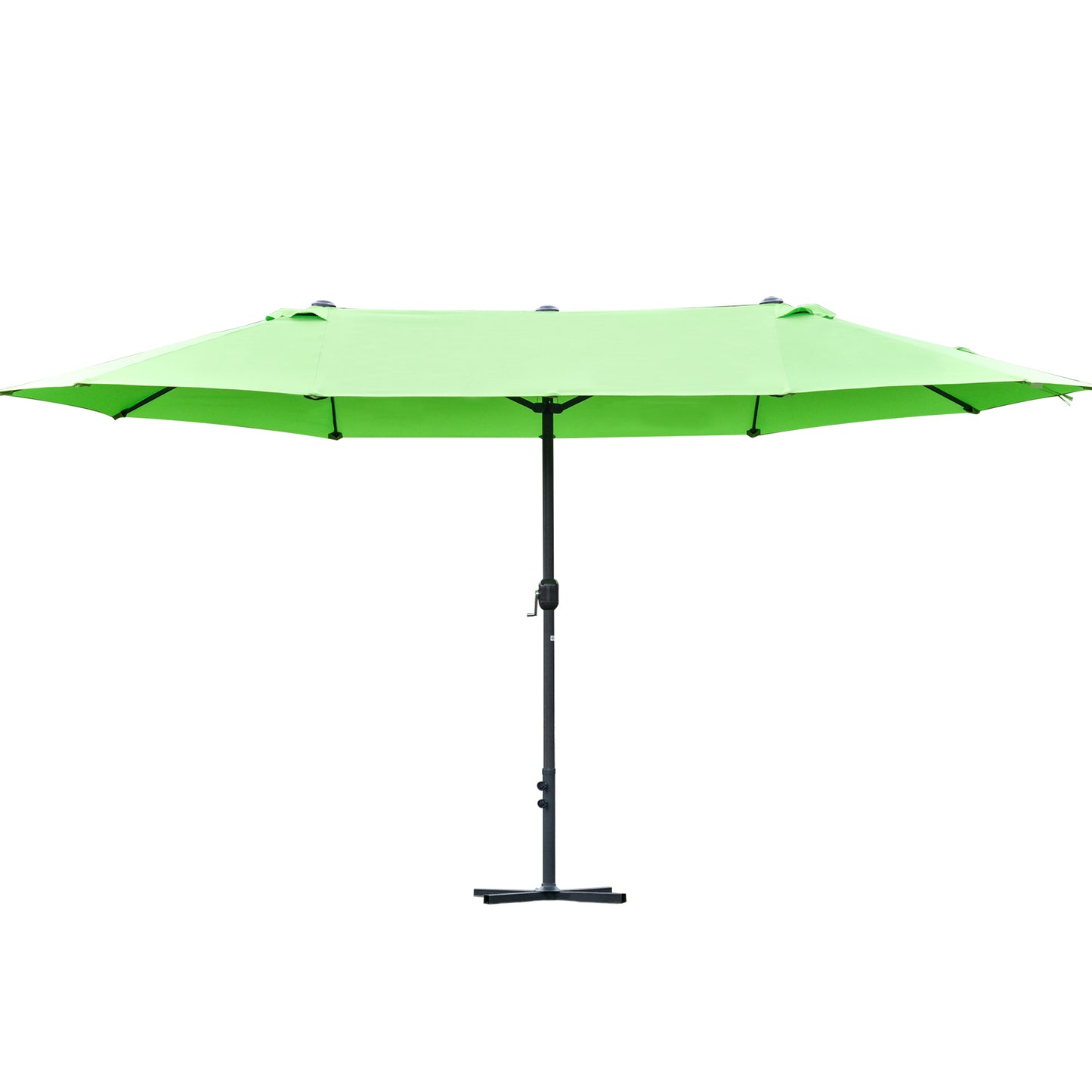 4.6M Sun Umbrella Canopy Double-sided Crank Sun Shade w/ Cross Base (1)