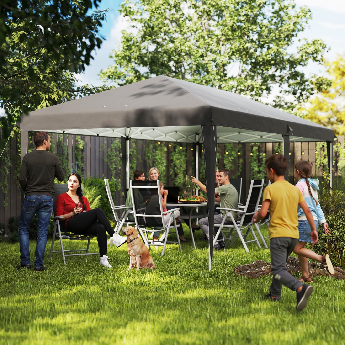 6 x 3 m Pop-Up Steel Frame Gazebo