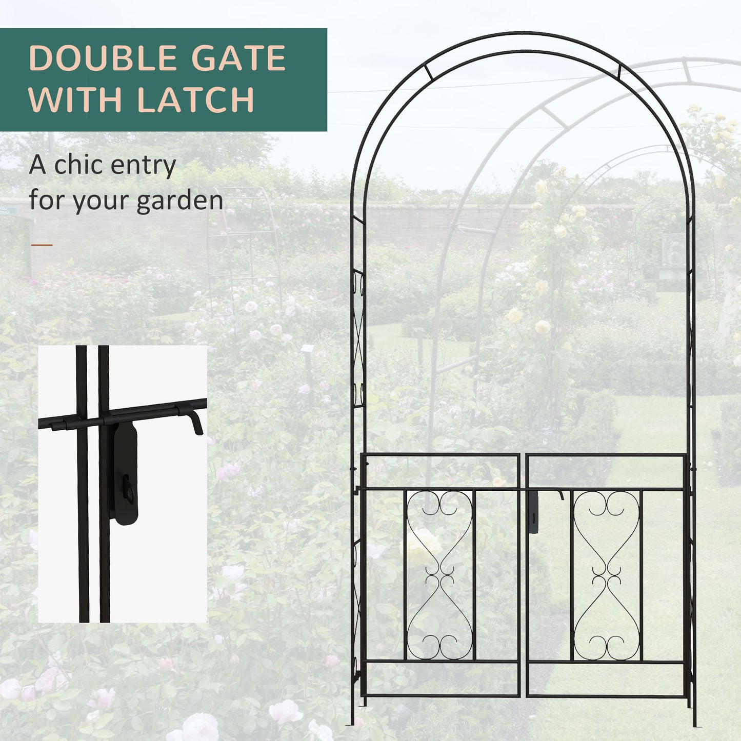 Decorative Garden Arch, with Gate