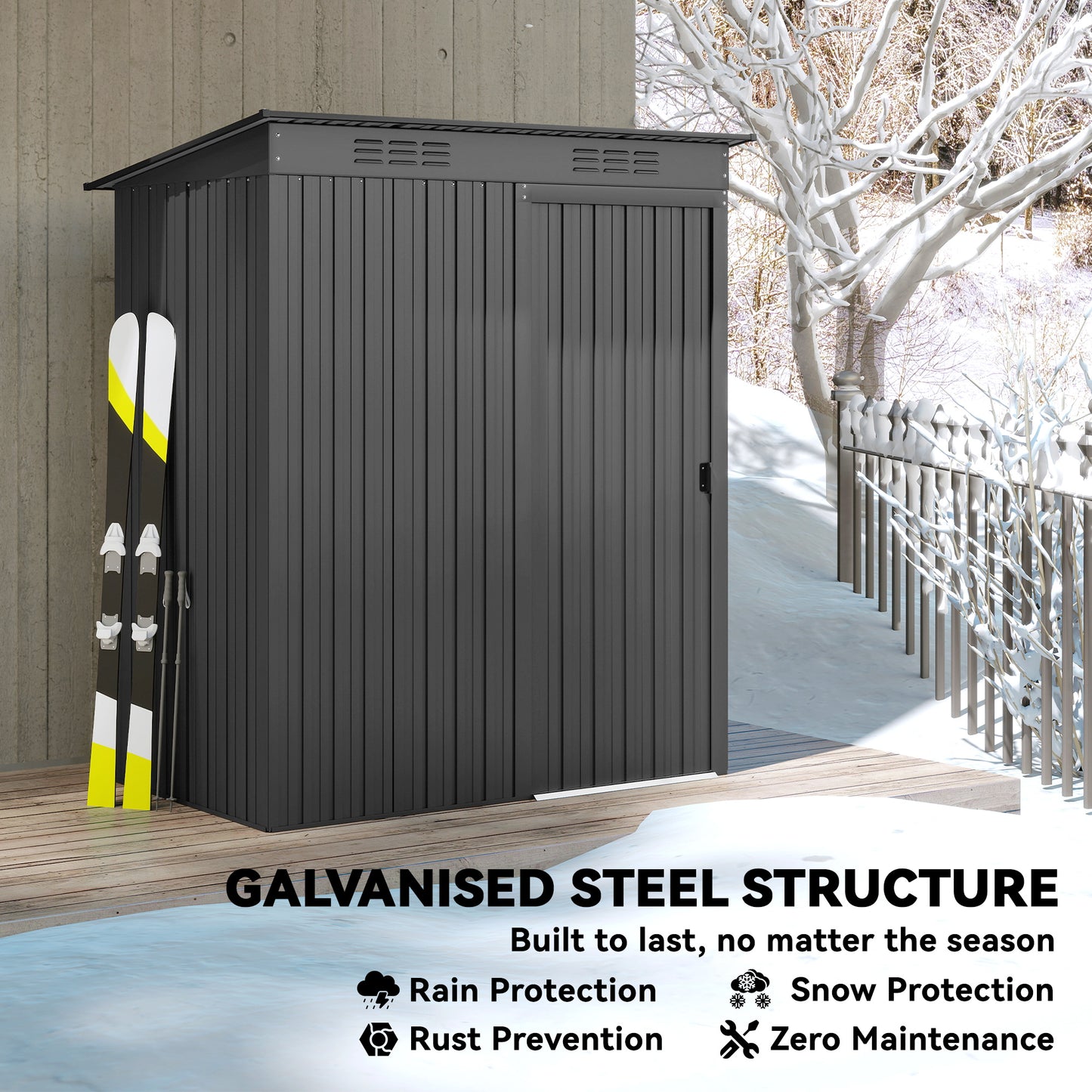 5 x 3.5ft Metal Garden Storage Shed with Effortless Assembly