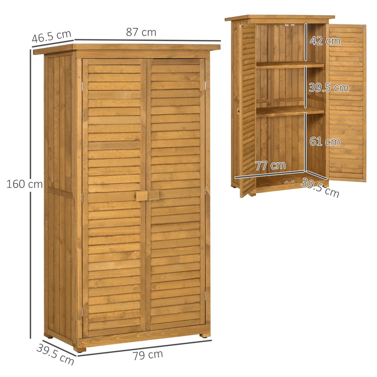 Wooden Garden Storage Shed, Compact Utility Sentry Unit