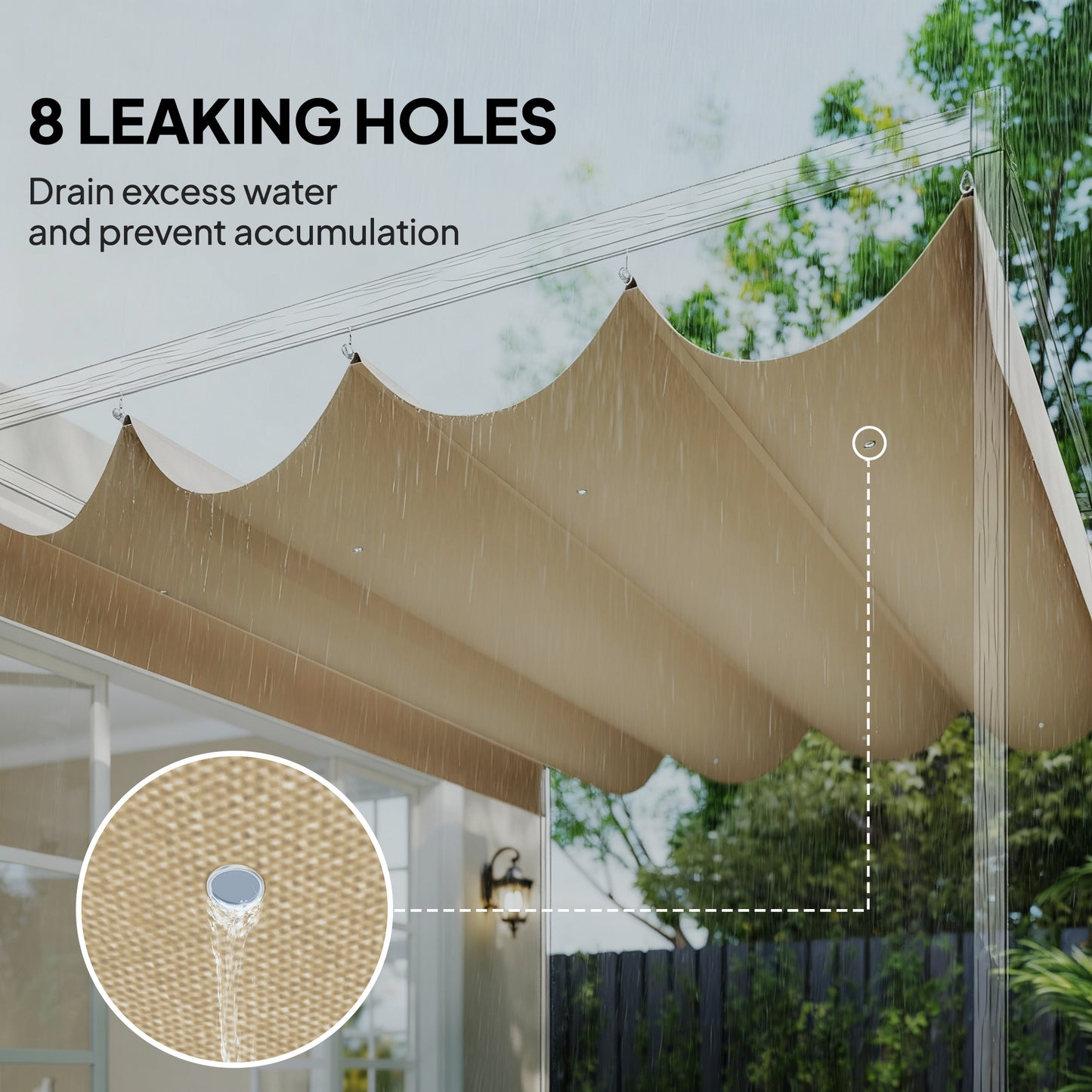 Retractable Pergola Canopy Only, 3.92 x 3.5 m