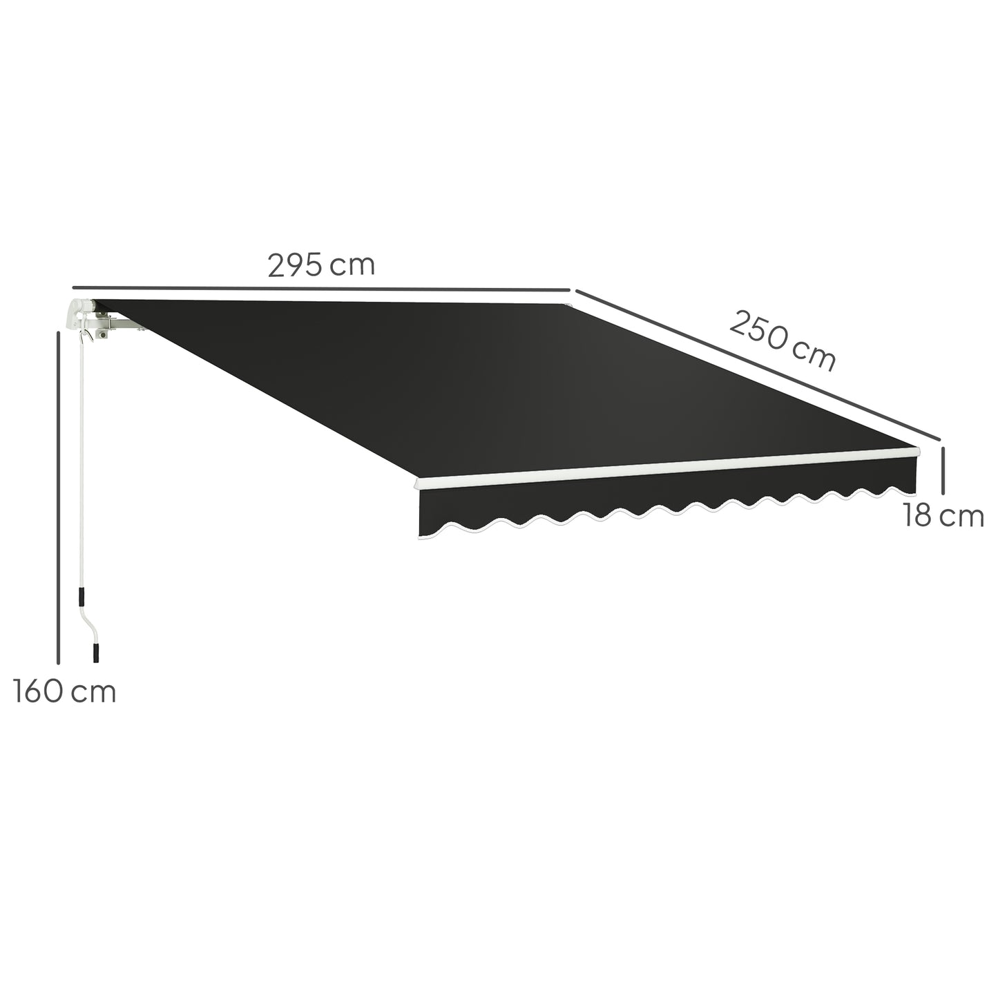 3 x 2.5m Garden Patio Manual Awning