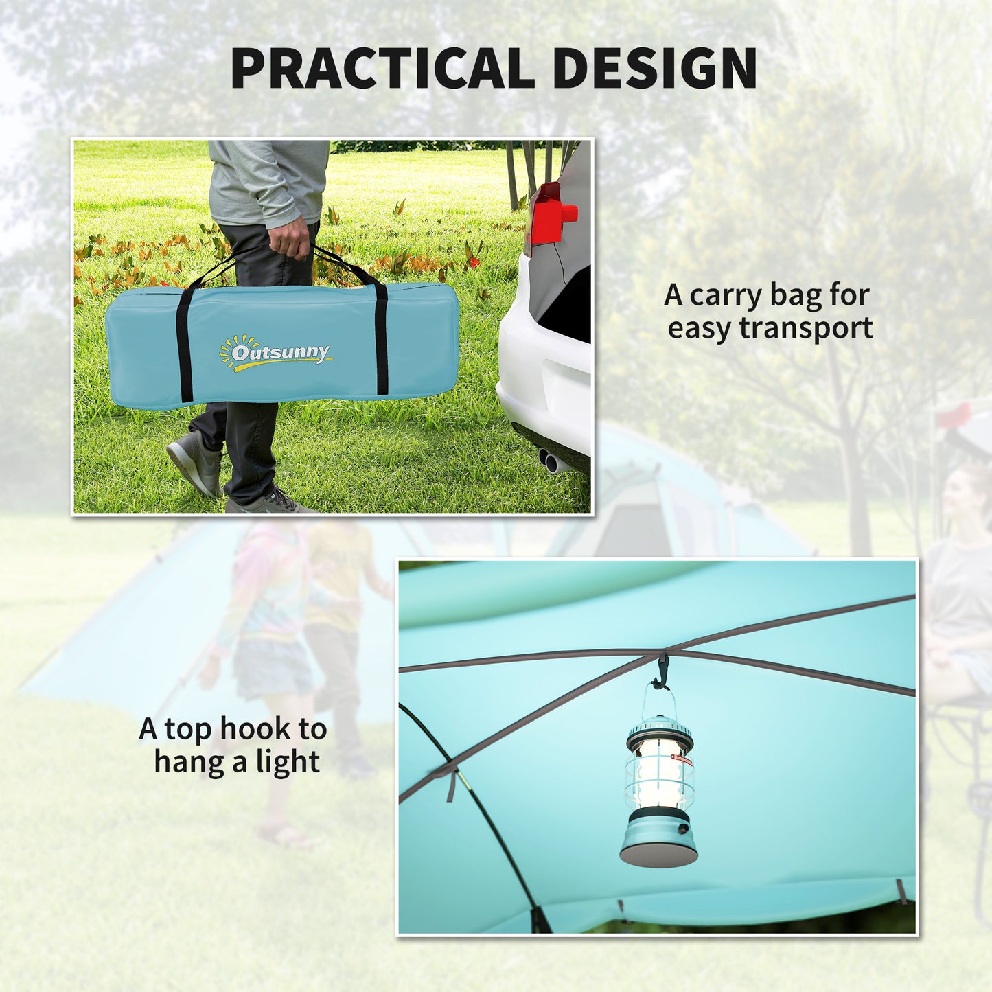 4-6 Man Family Camping Tent w/ 2 Bedrooms and a Living Room