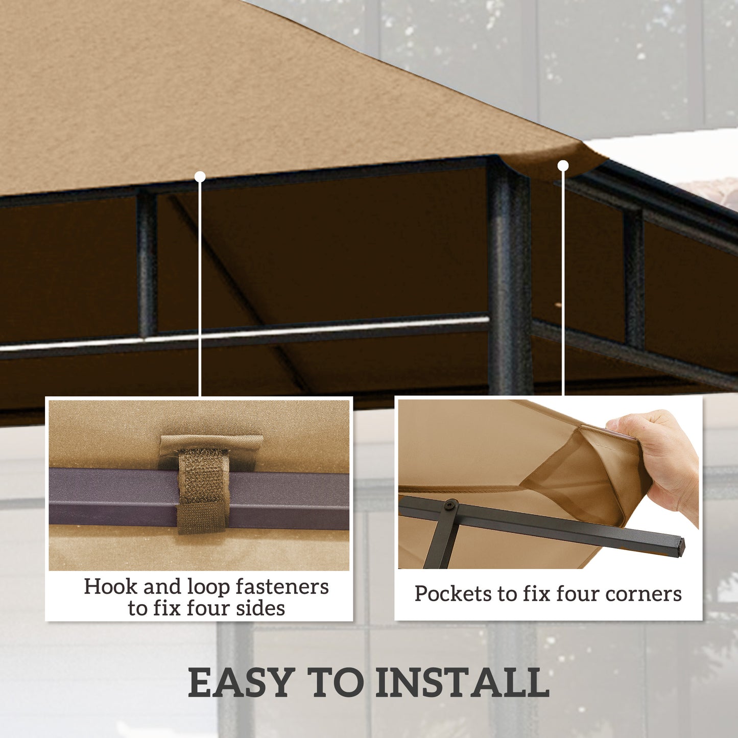 3 x 3 m Gazebo Canopy Replacement Cover