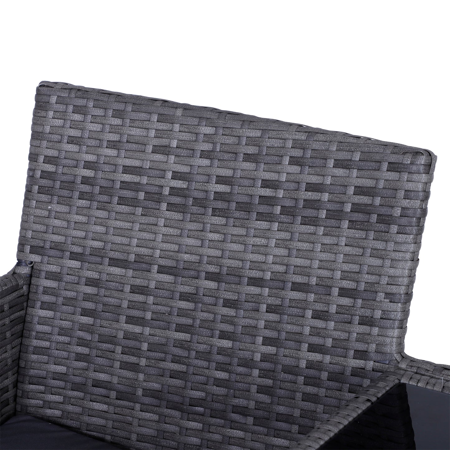 2-Seater PE Rattan Outdoor Garden Bench w/ Centre Table