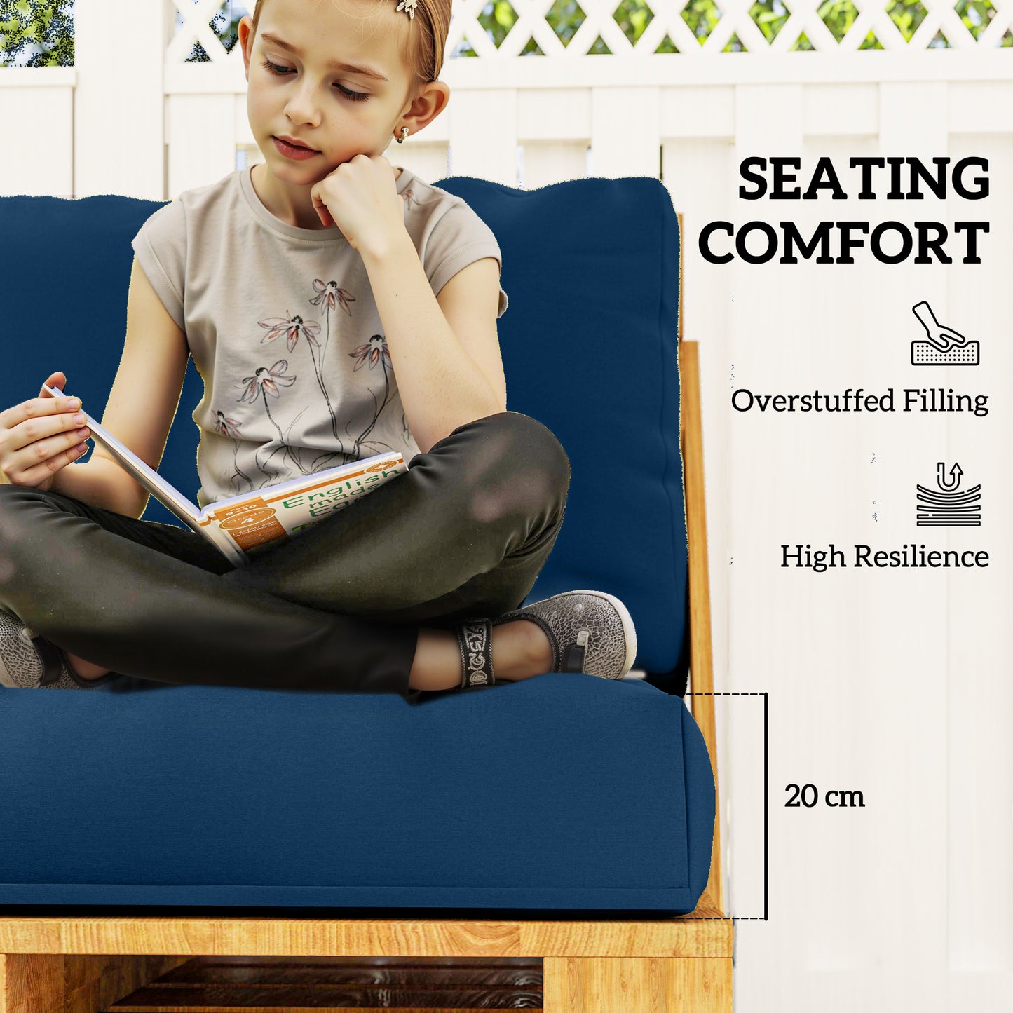 Two Piece Seat Pallet and Back Cushions