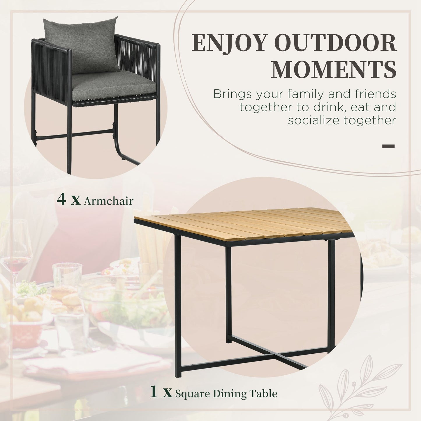 4 Seater Rattan Cube Garden Furniture Set