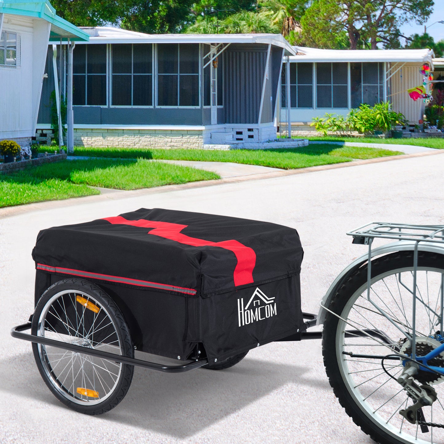 Two-Wheel Bicycle Large Cargo Wagon Trailer Oxford Fabric (1)