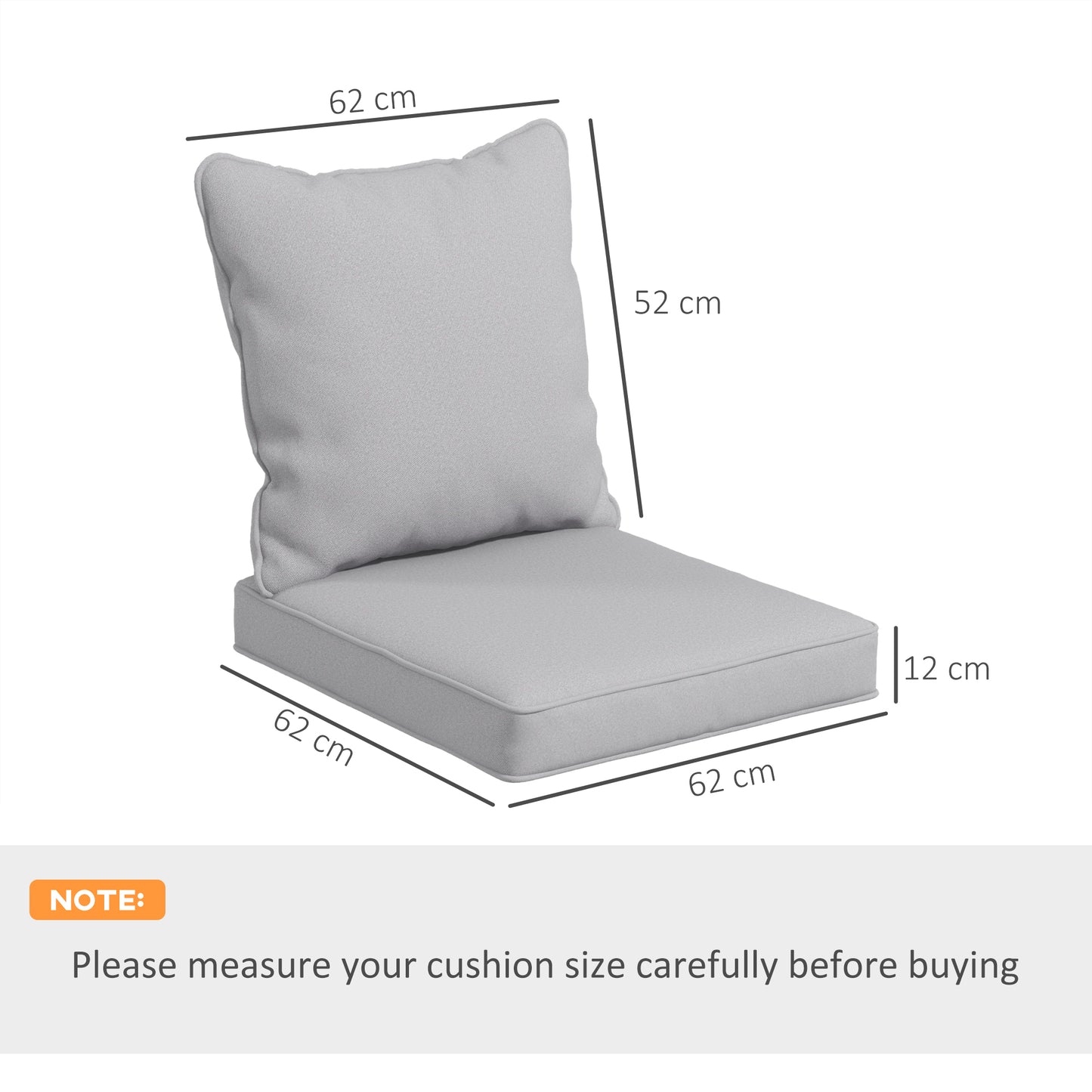Seat and Back Padded Cushion Set, CUSHION ONLY