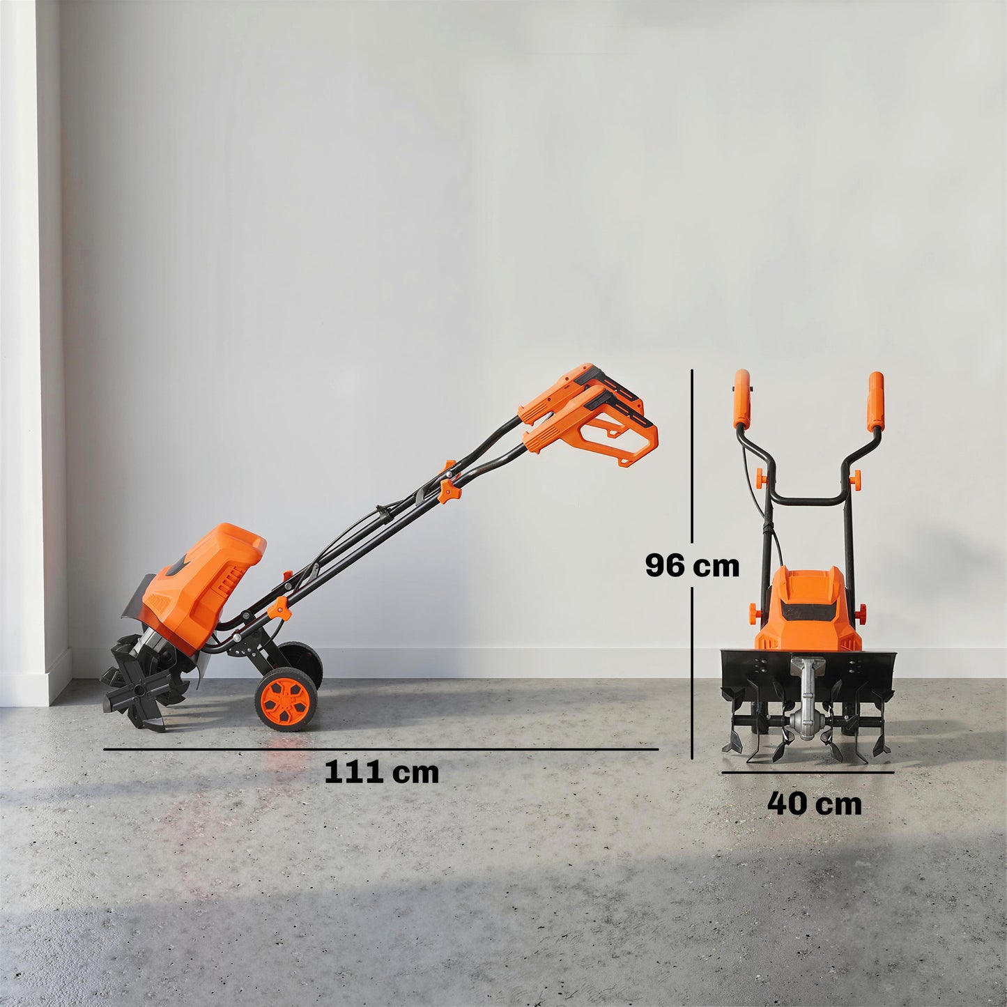 1500W Electric Garden Tiller w/Foldable Handle, 40cm Working Width