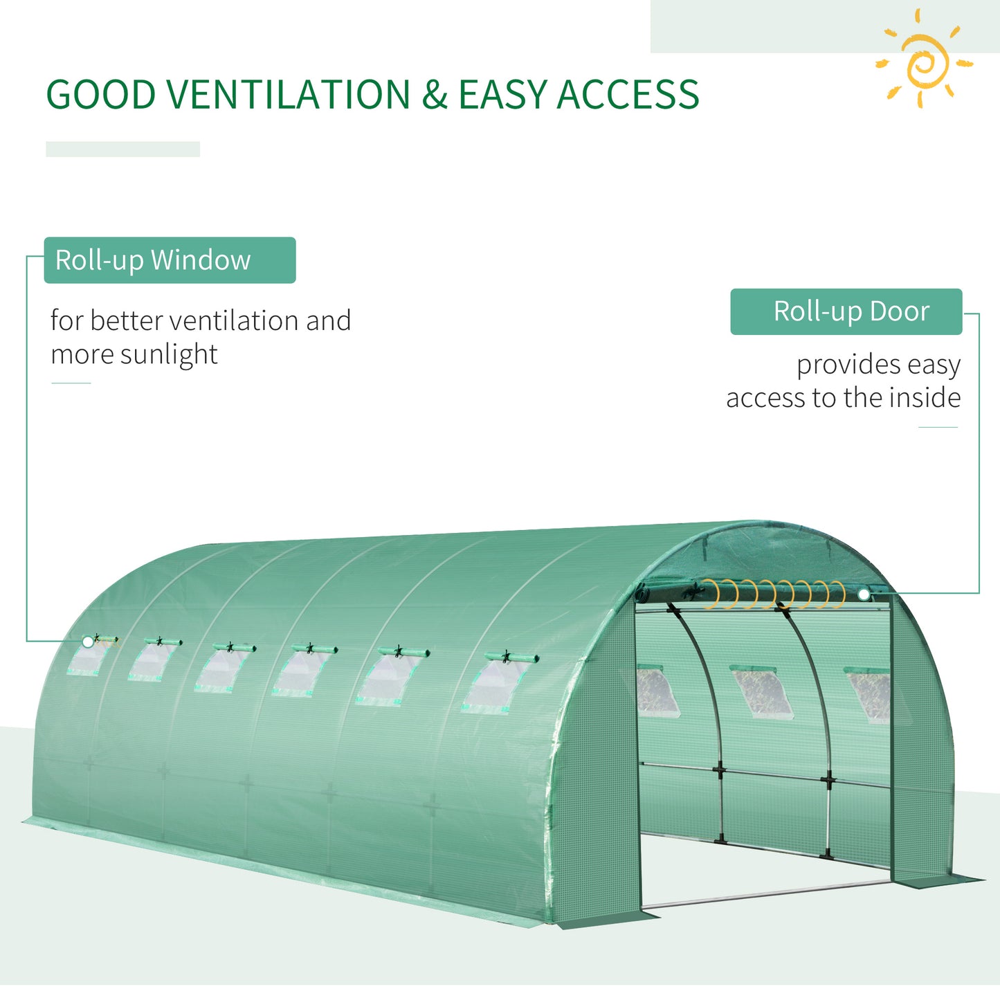 6 x 3 x 2m Greenhouse Replacement Cover ONLY Winter Garden Plant PE