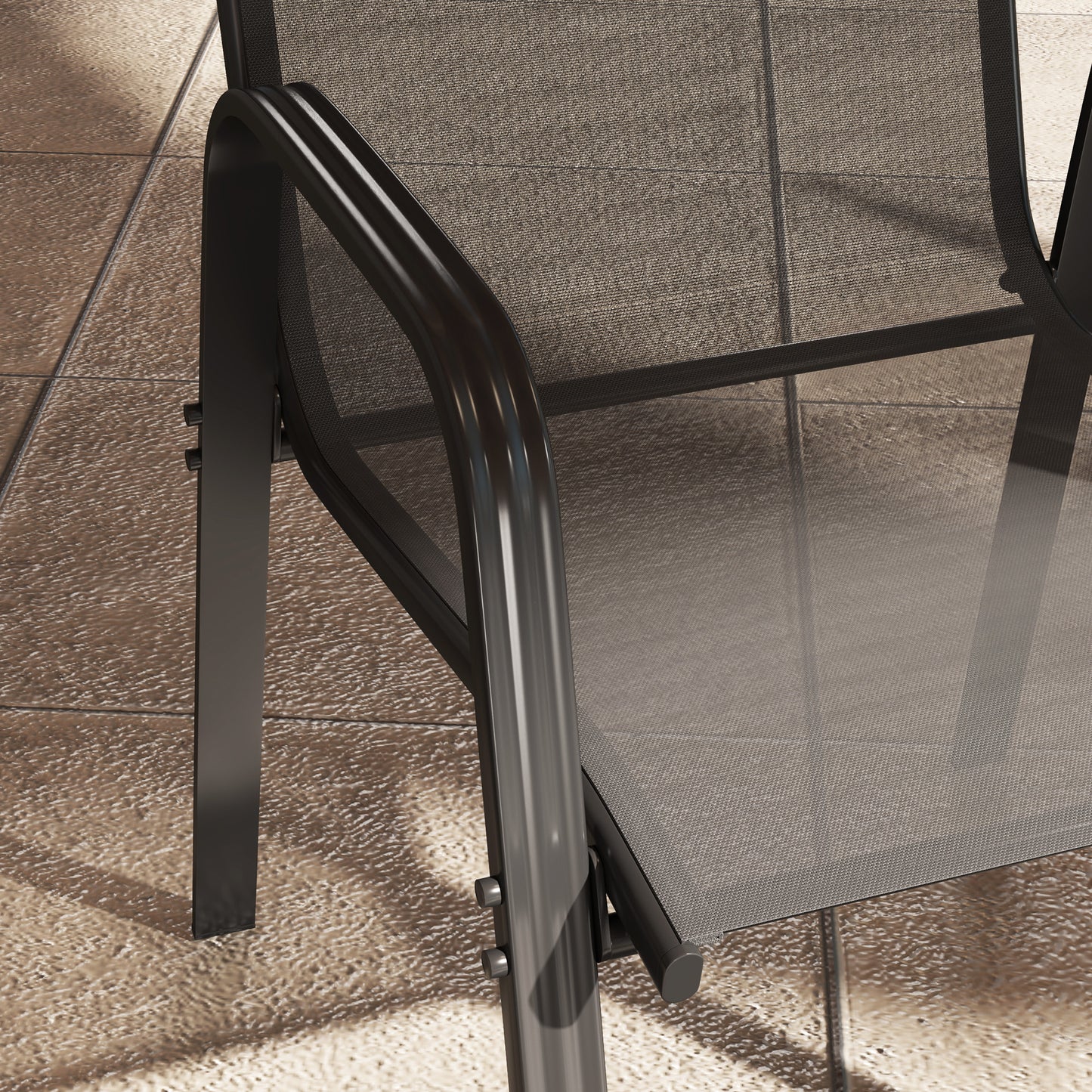 Set of Four Stackable Mesh Seat Chairs (3)